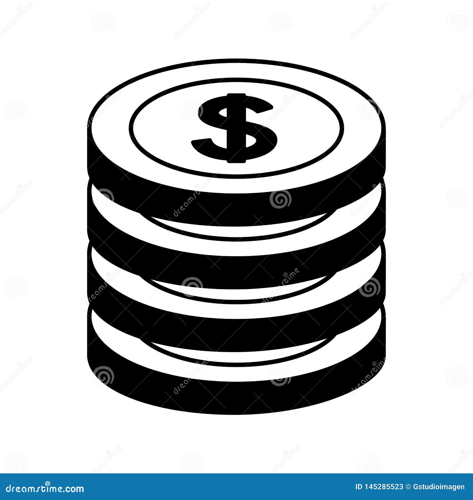 Stacked Dollar Coins Money Finance Stock Vector - Illustration of ...