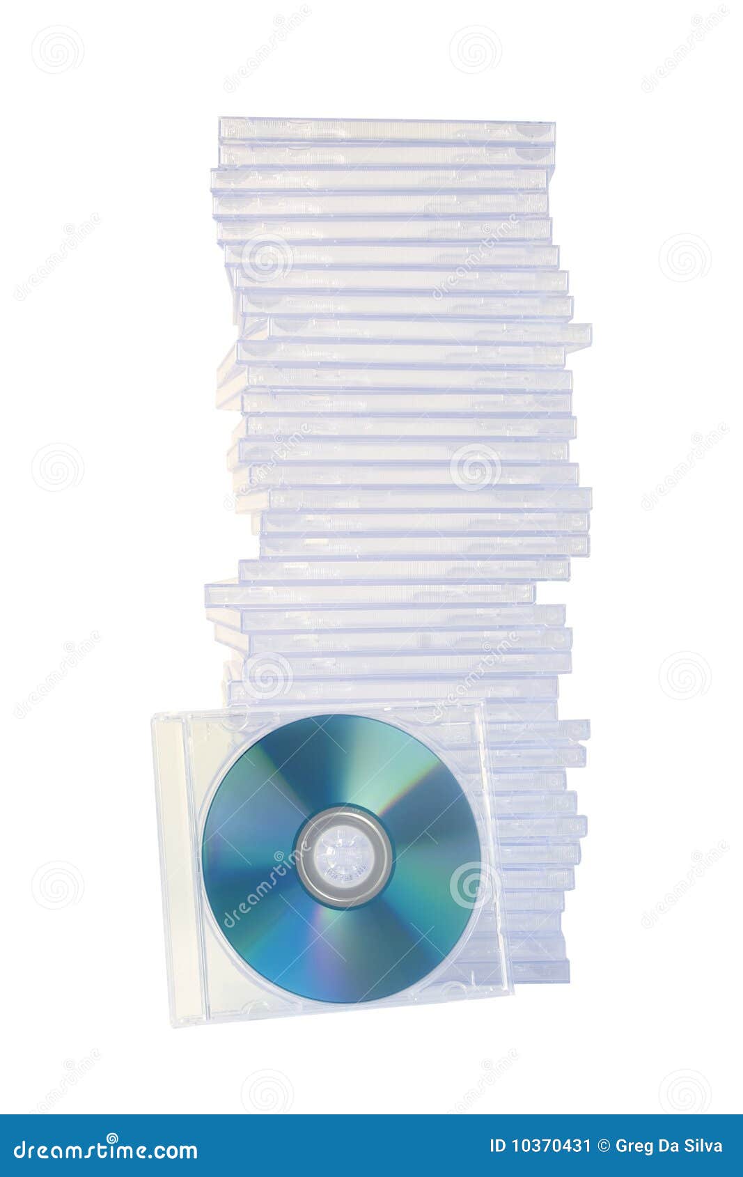 Stacked Empty Jewel Cases on White Stock Image Image of cover