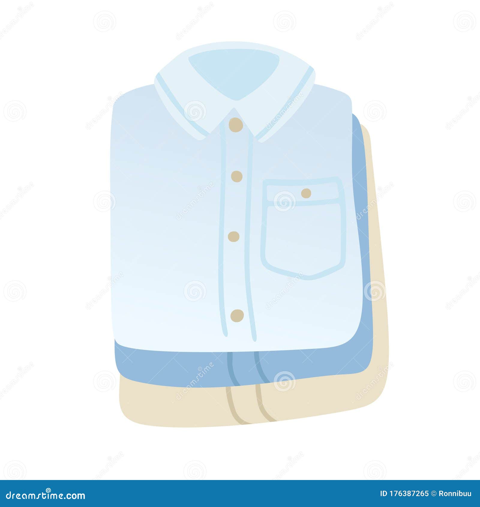 Stacked Folded Shirts. Stack of Neatly Folded Clothes. Vector ...