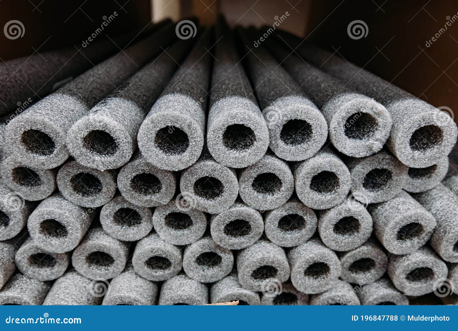 Stacked Insulation for Pipes of Polyethylene Foam in Warehouse Stock