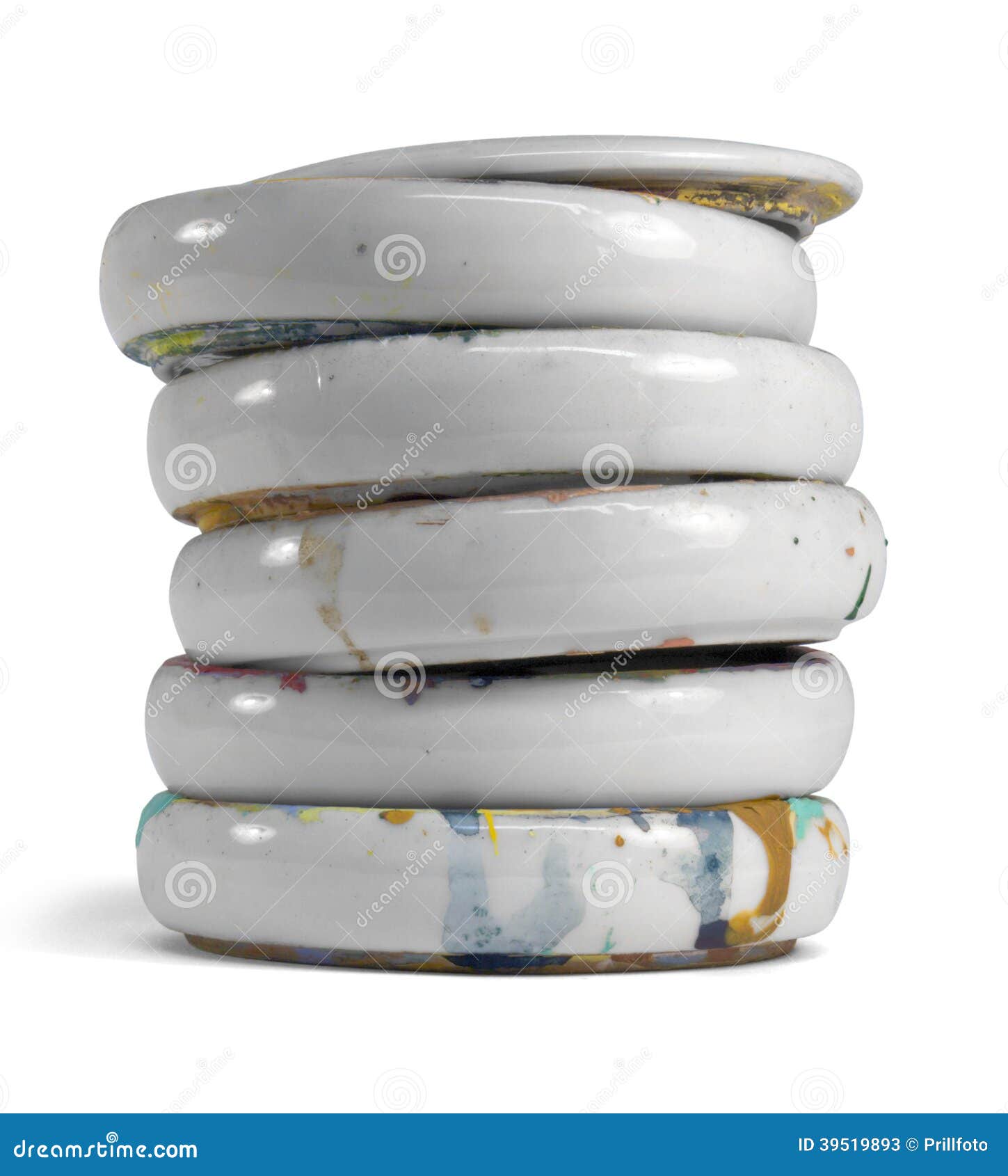 Stacked paint mixing bowls stock image. Image of white 39519893
