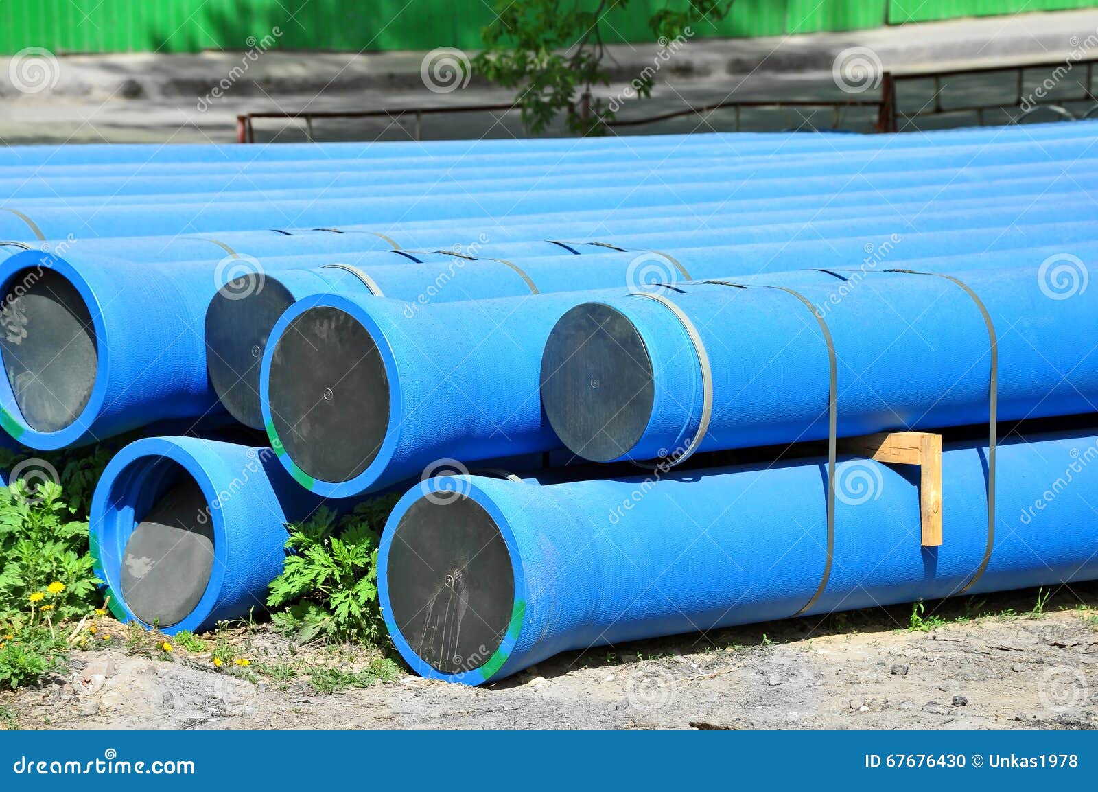 Stacked PVC pipe stock photo. Image of pipeline, drainage 67676430