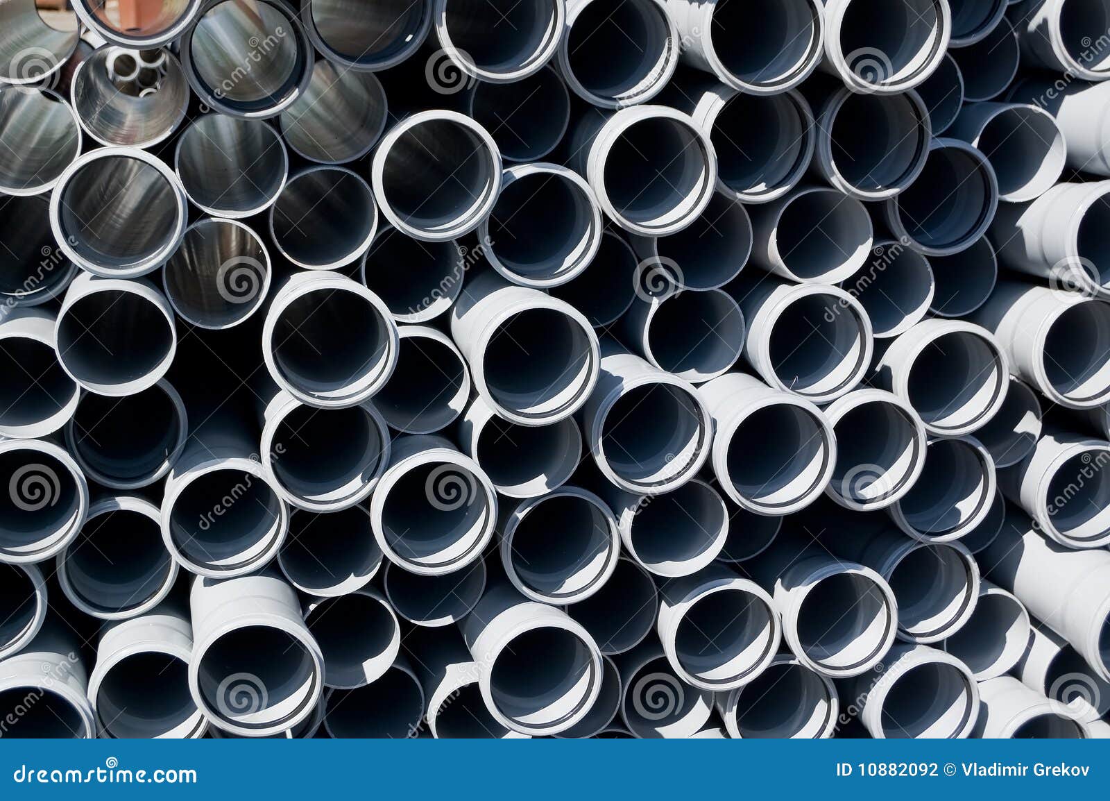Stacked PVC pipes stock photo. Image of empty, pipe, business 10882092