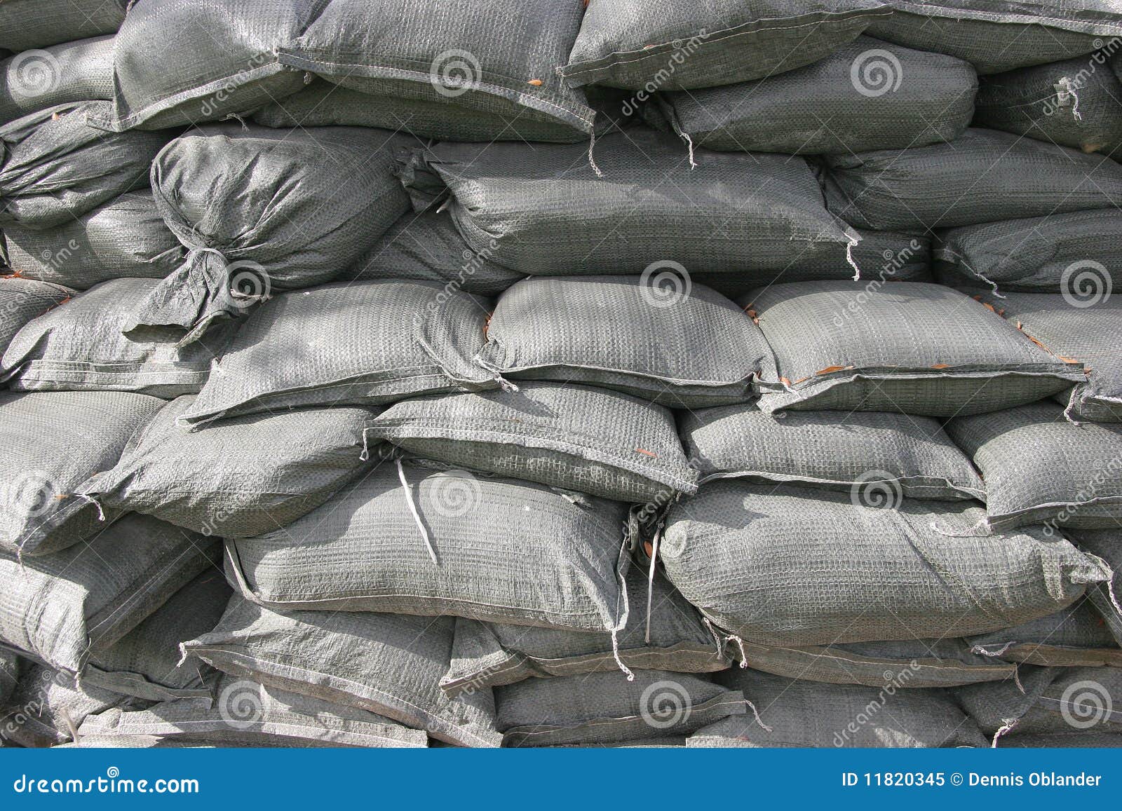 Stacked Sandbags stock image. Image of barrier, rows 11820345