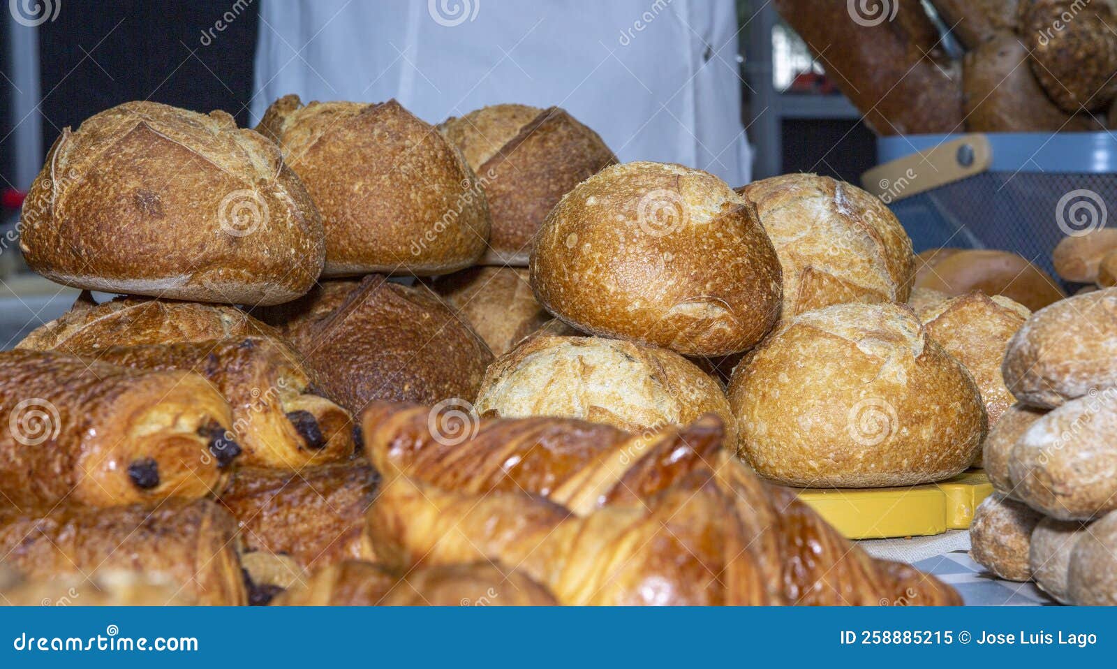 Closeup of Bread Rolls and Bakery Products Stock Image Image of
