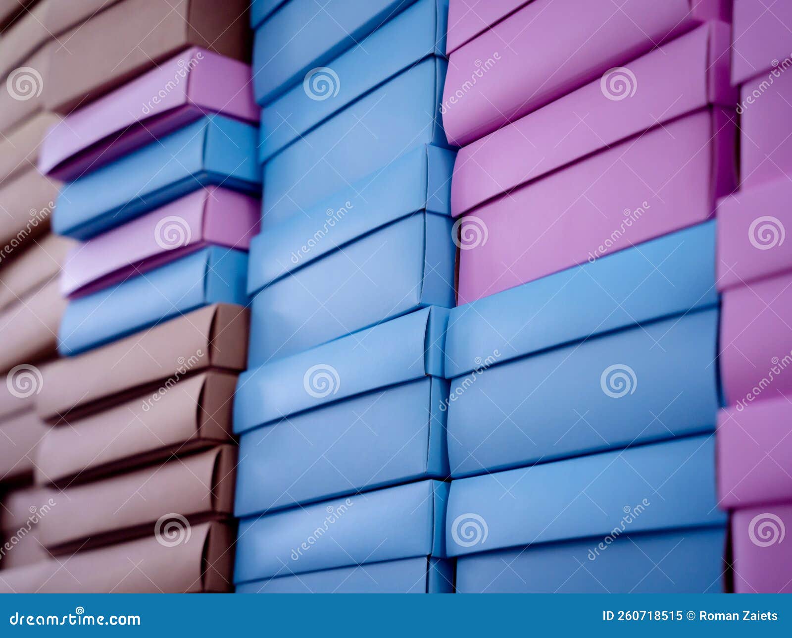 Stacks of Colour Cardboard Boxes in the Gift Shop Stock Image Image