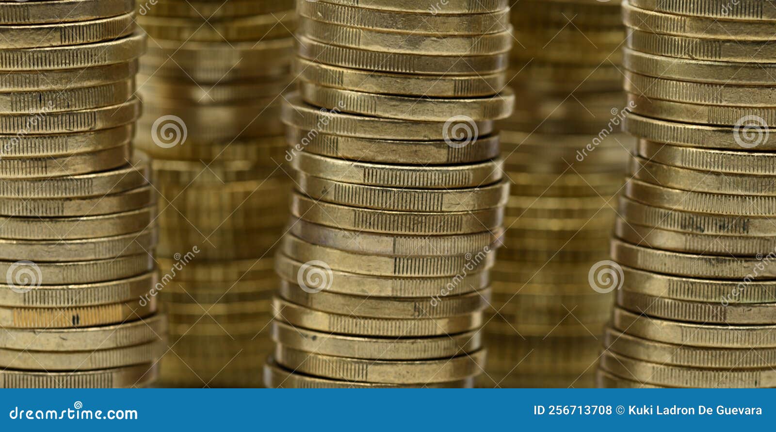 stacks of euro coins, 