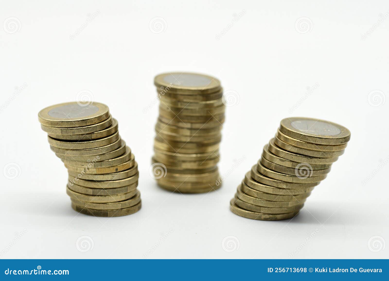 stacks of euro coins, 