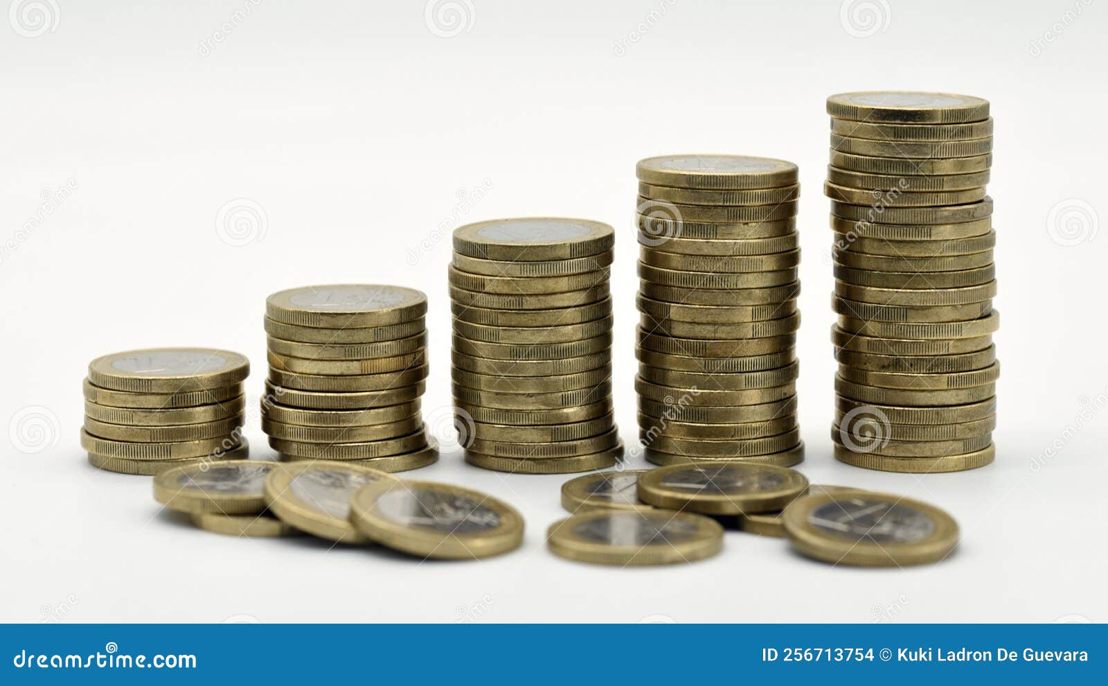 stacks of euro coins, 