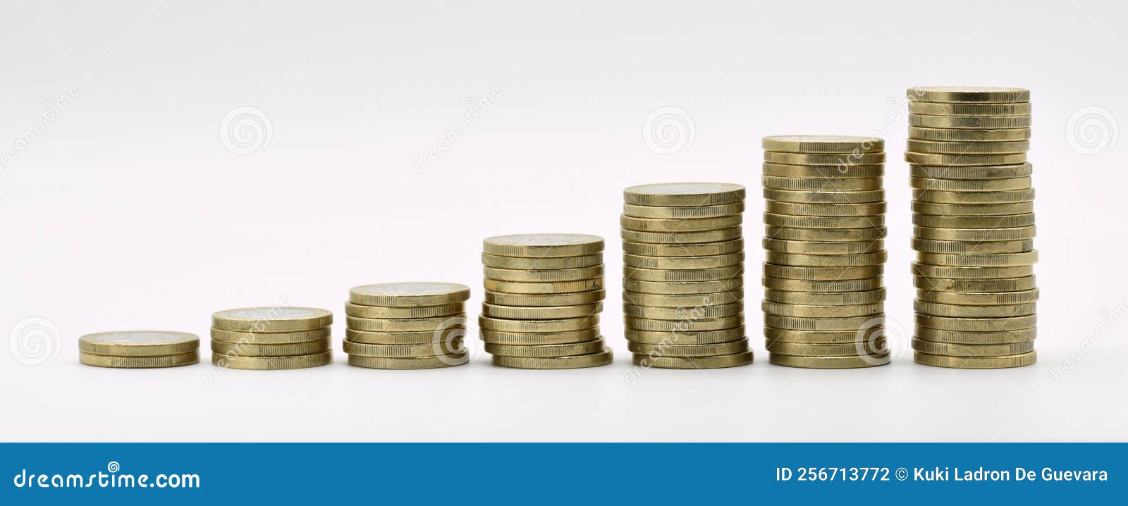 stacks of euro coins, 