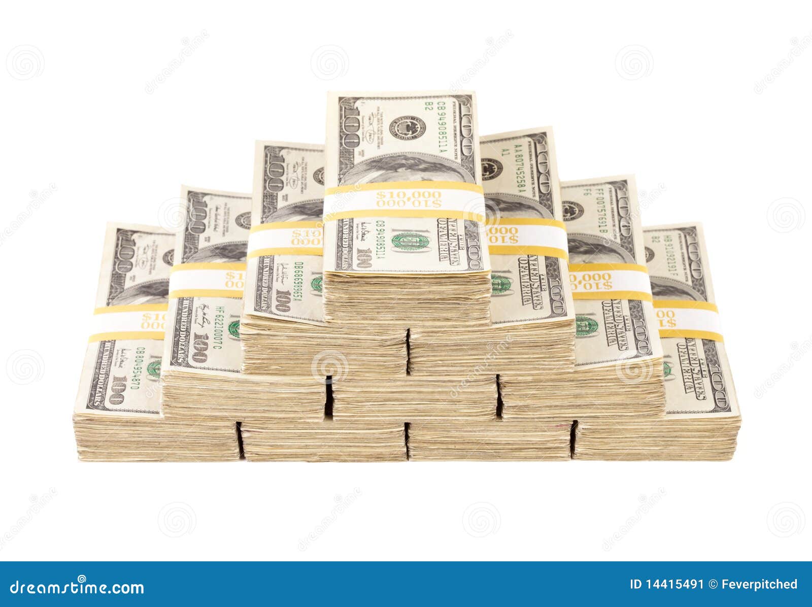 Stacks Of One Hundred Dollar Bills Isolated Stock Image Image Of American Franklin