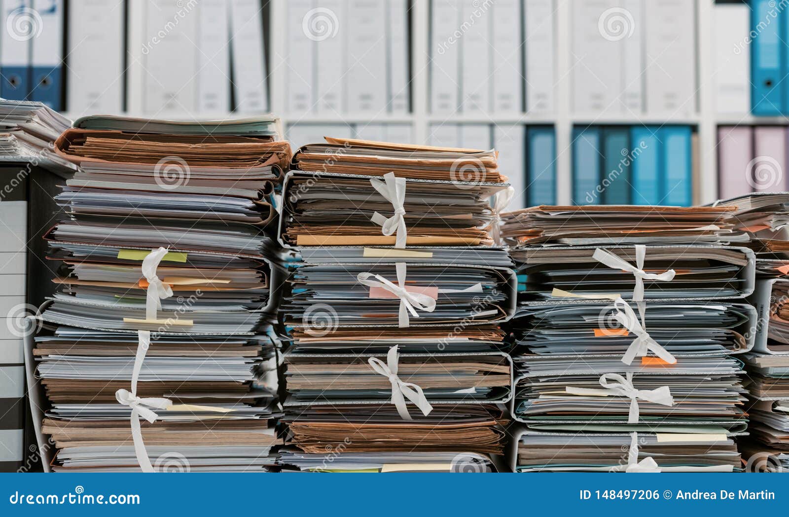 stacks of paperwork in the office