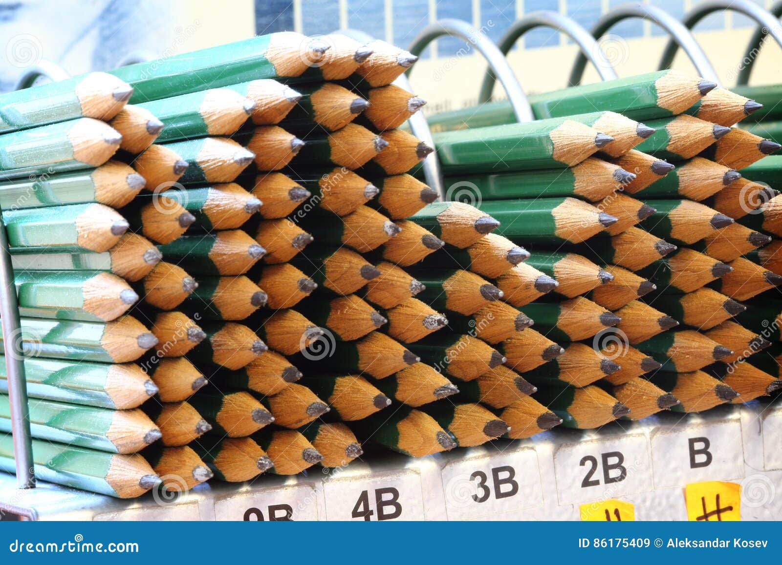 Stacks of pencils in store stock image. Image of write 86175409