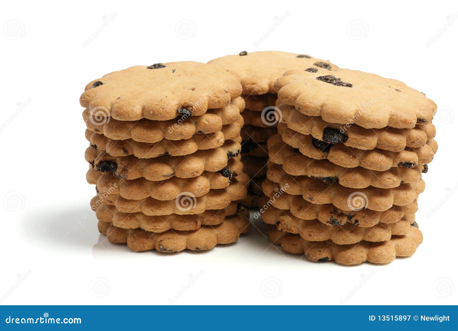 Stacks of Raisin Biscuits stock image. Image of biscuits 13515897
