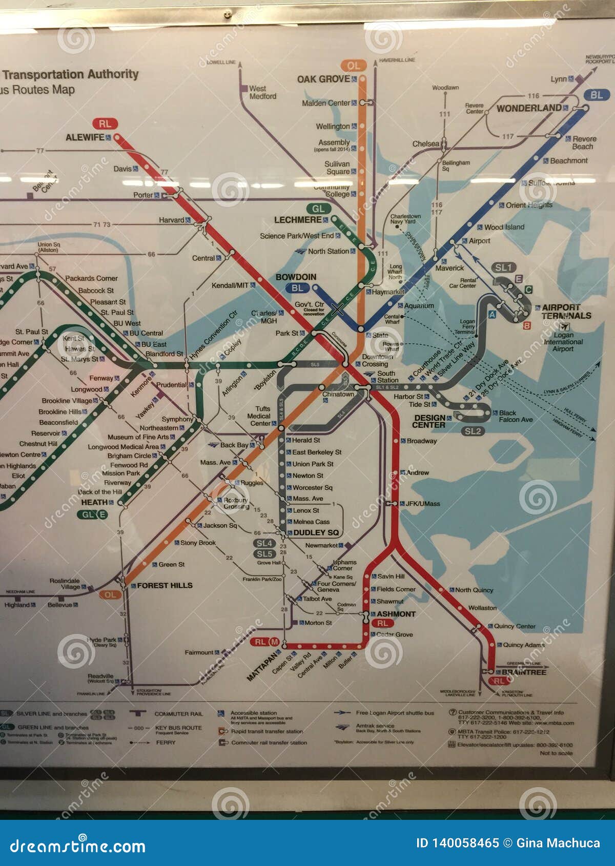 Stad Van De Metrokaart Van Boston Redactionele Afbeelding Image of