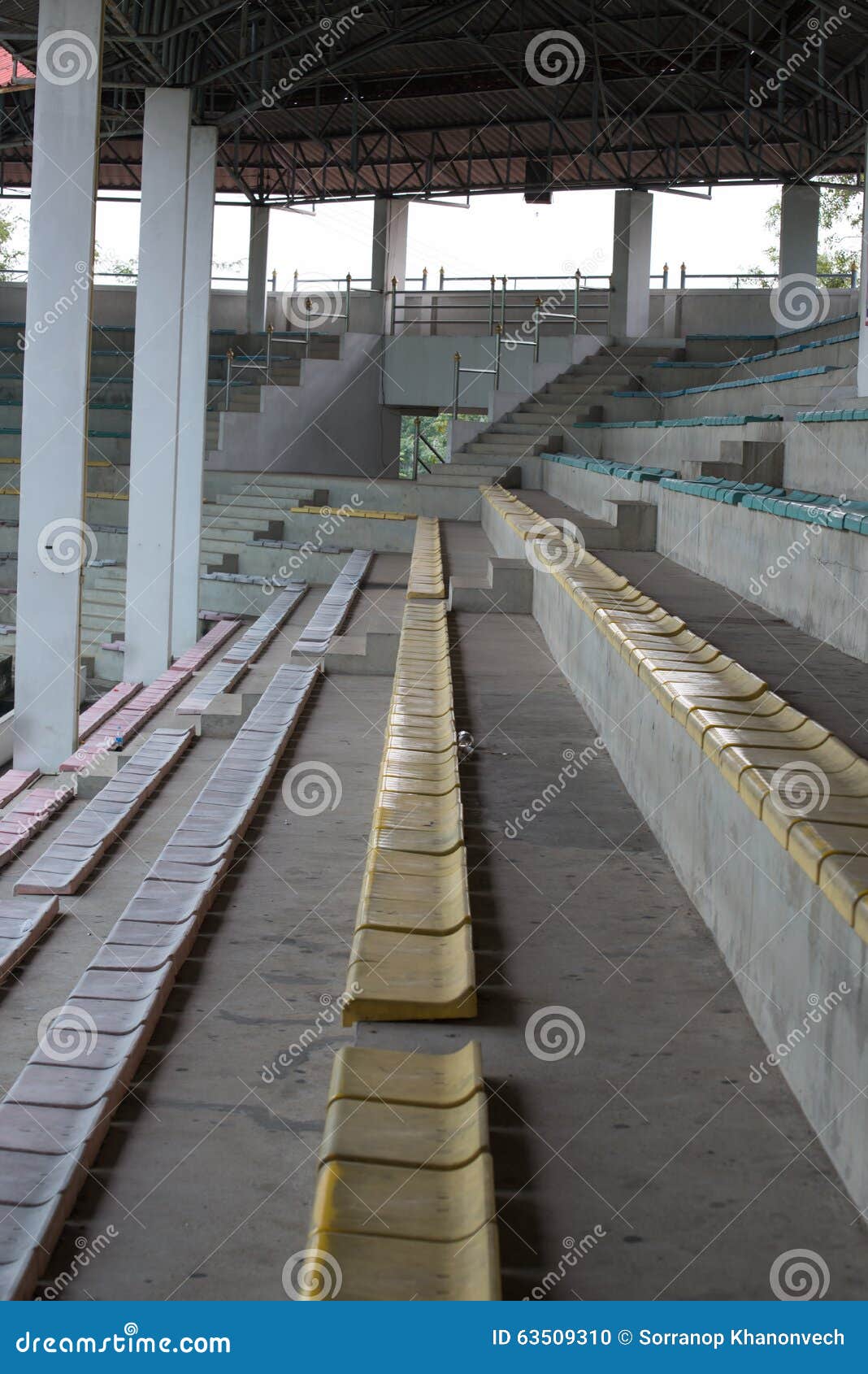 Stadium bleacher seats stock photo. Image of place, seat 63509310