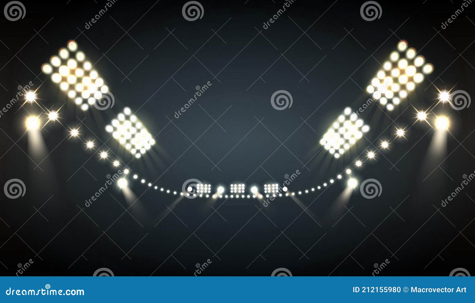 stadium floodlights realistic with bright lights s