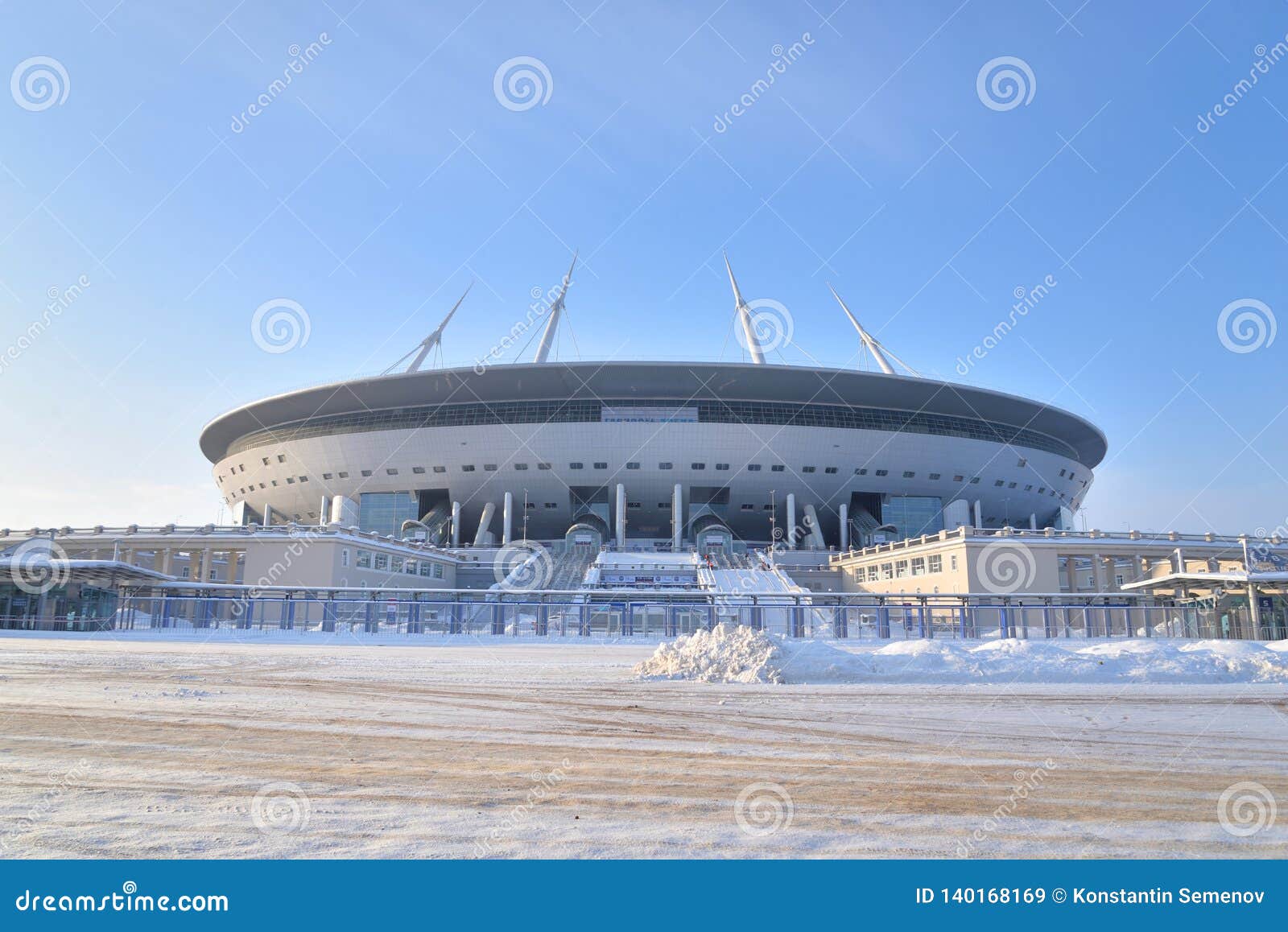 Stadium Gazprom Arena At Winter Editorial Stock Image Image Of Outdoor Championship