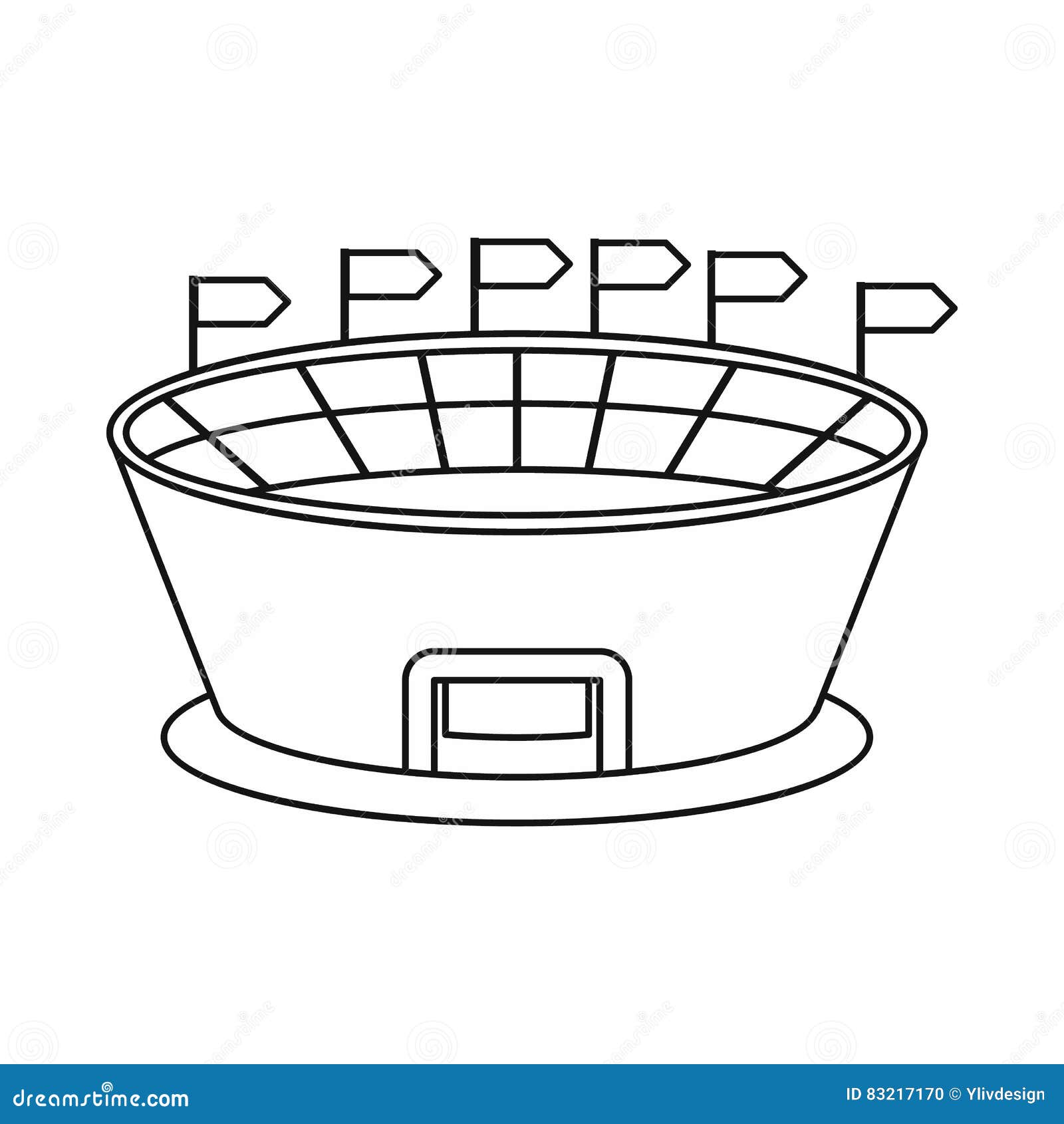 Stadium Icon in Outline Style Stock Vector Illustration of building