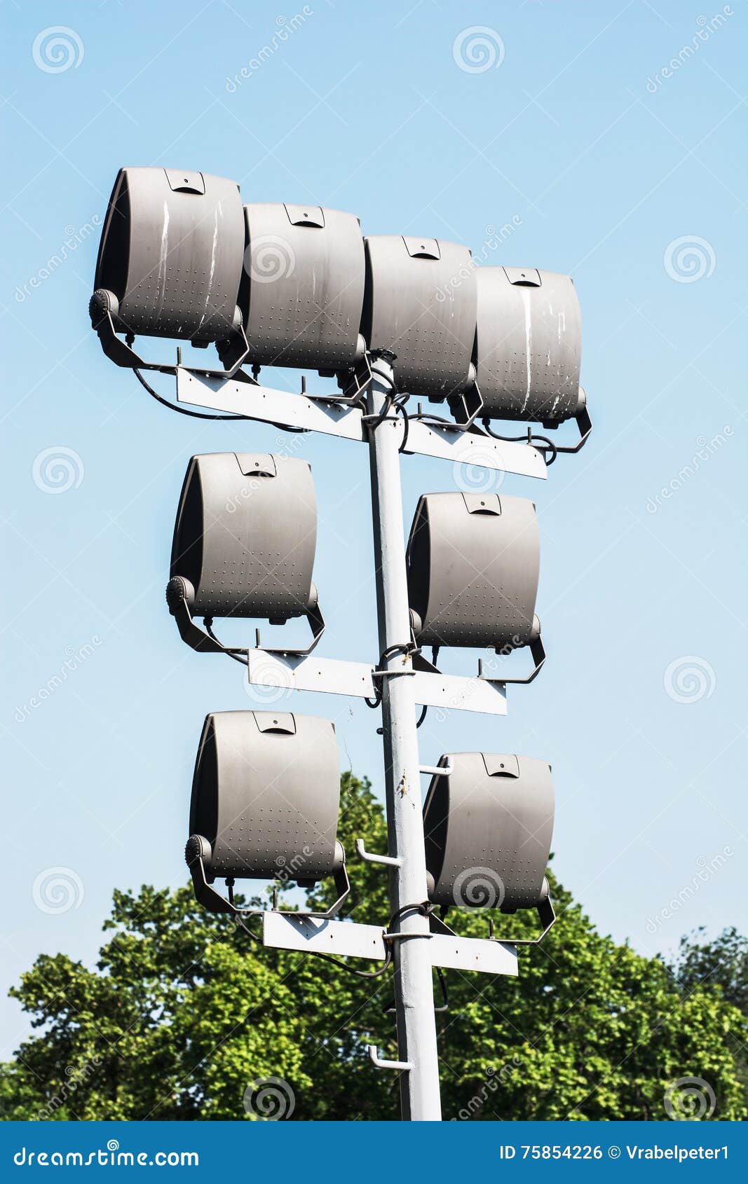 Stadium Lighting Scene, Vertical Composition Stock Photo Image of
