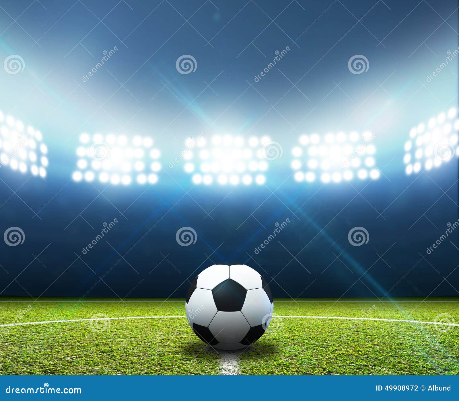 Stadium and Soccer Ball stock photo. Image of field, shine - 49908972