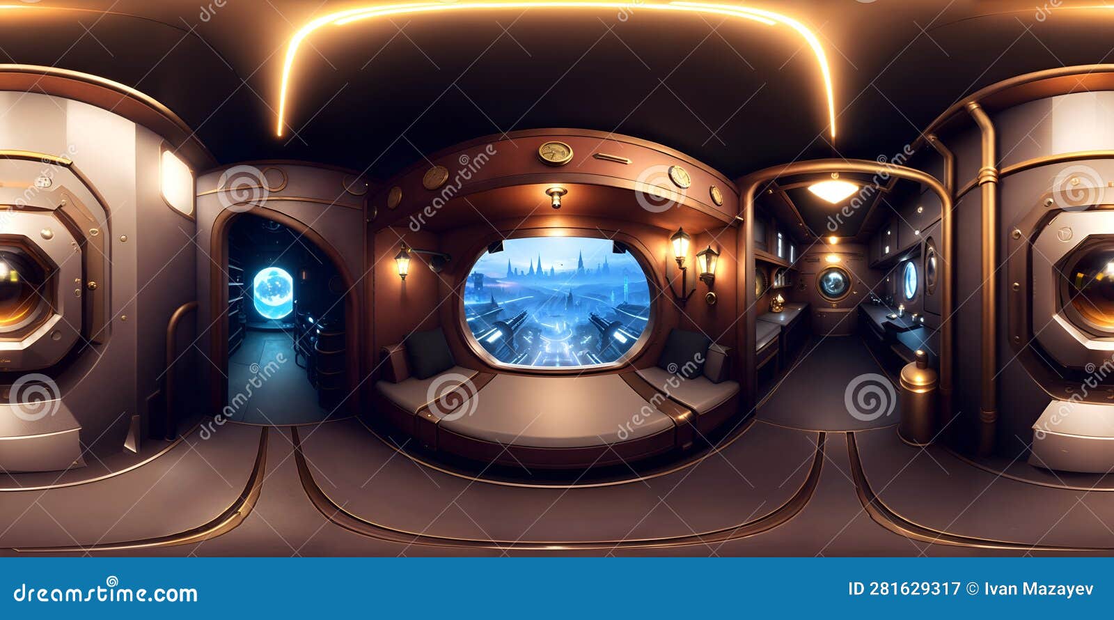 steampunk ship interior