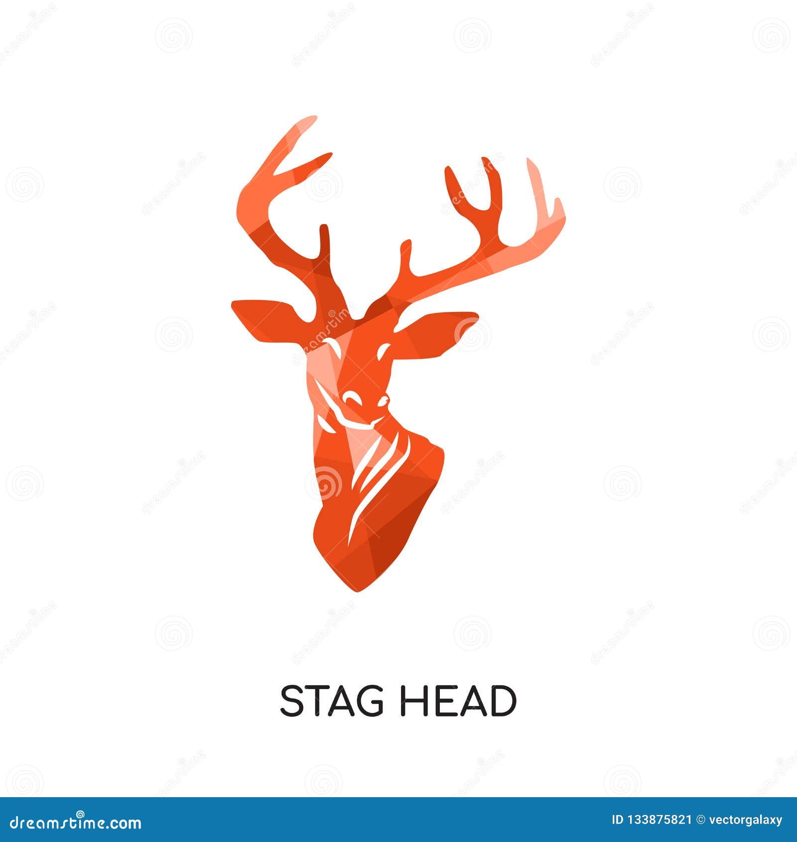 Stag Head Logo Isolated on White Background for Your , Mobile Stock
