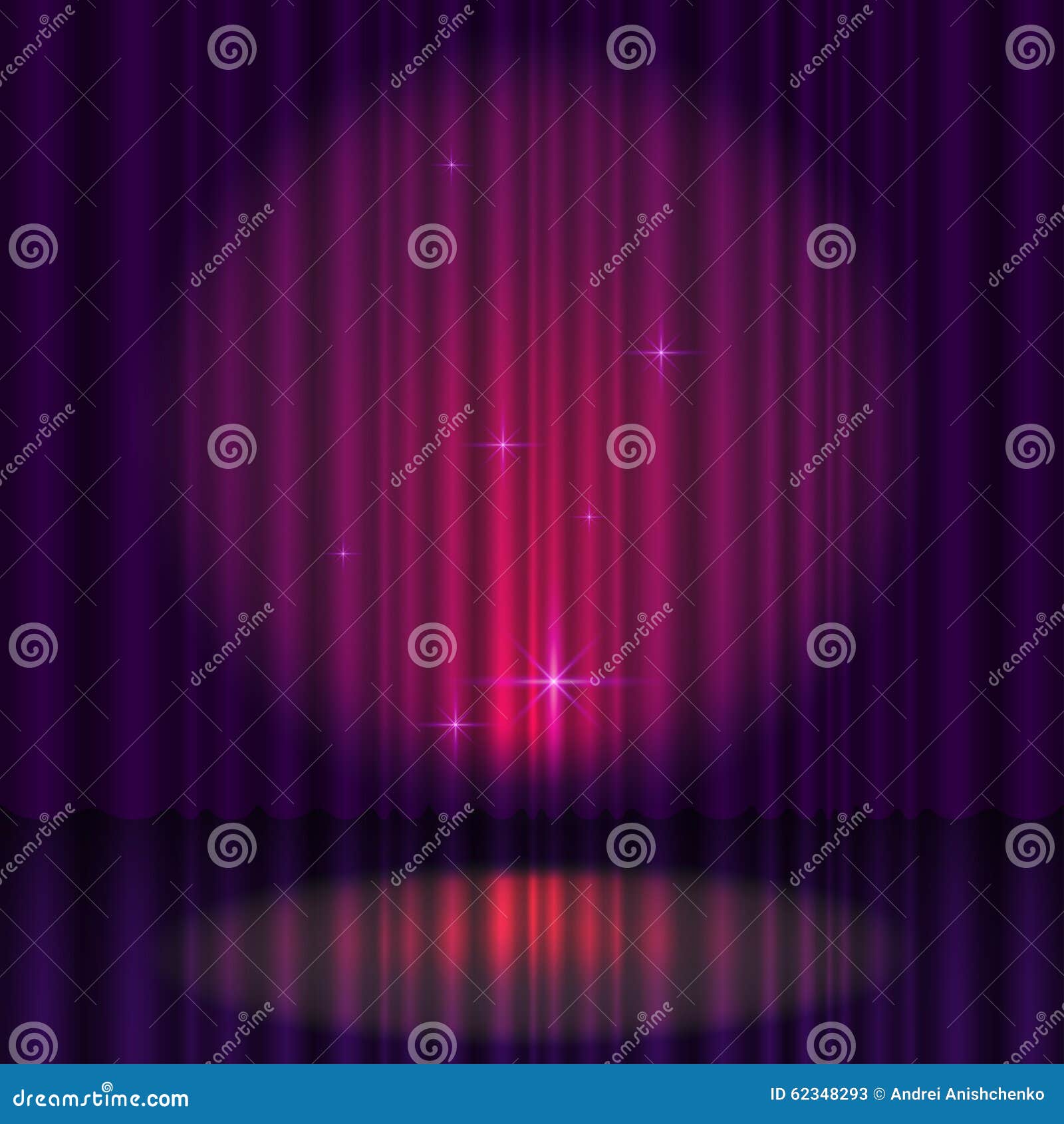 Stage with curtain stock vector. Illustration of broadway - 62348293