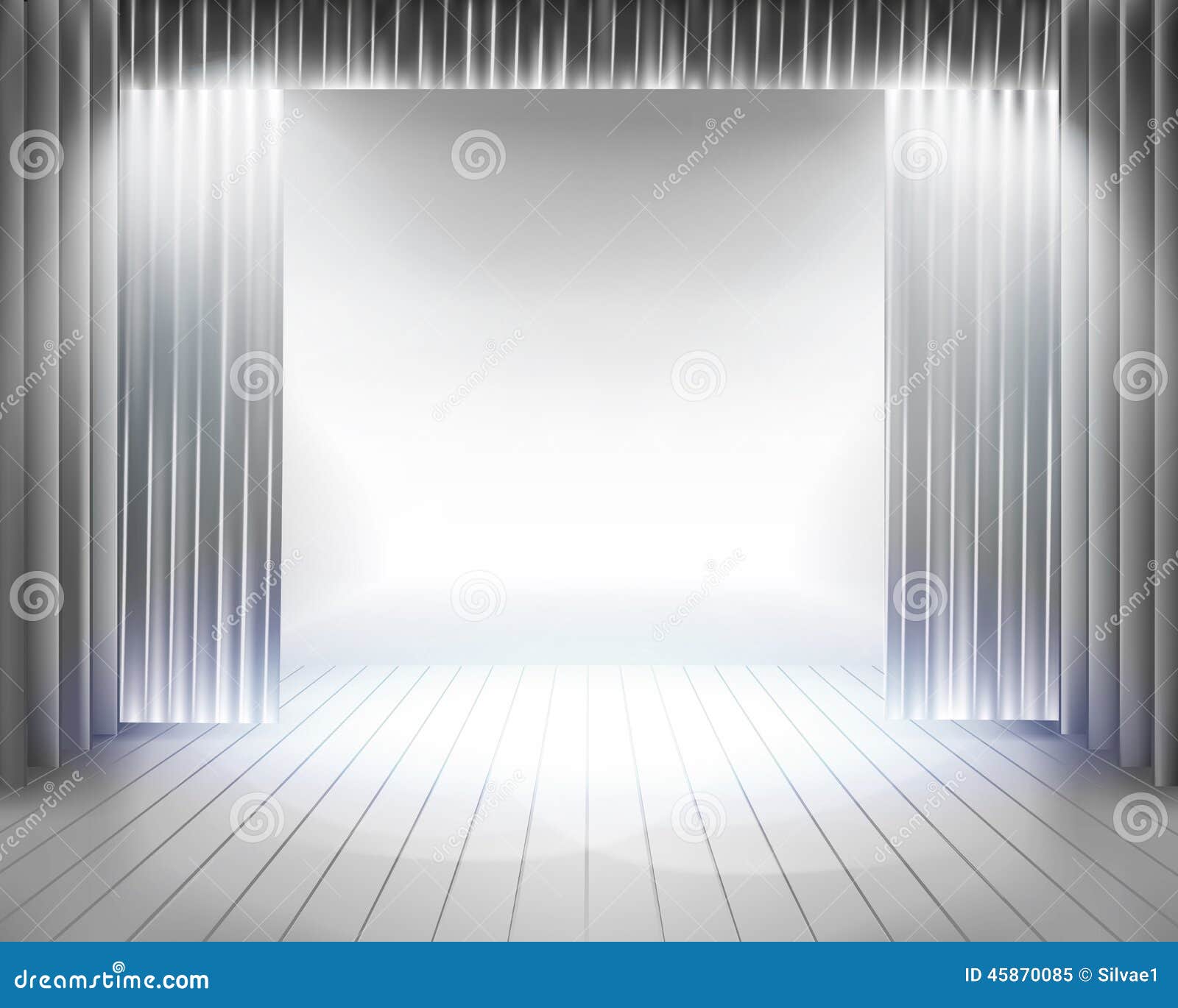 Stage Curtain. Vector Illustration. Stock Vector - Illustration of beam