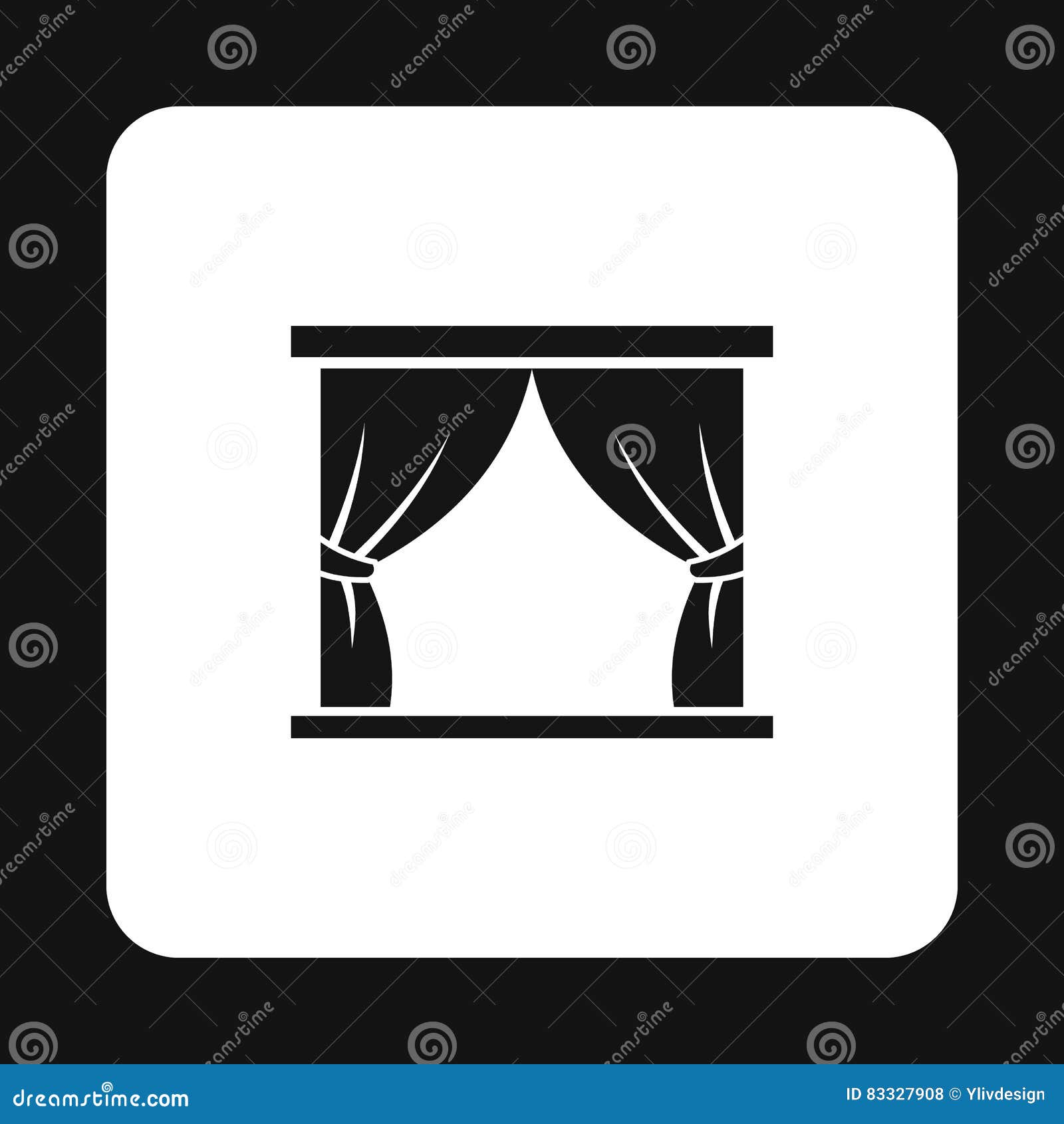 Stage Curtains Icon, Simple Style Stock Vector - Illustration of drama,  decor: 83327908
