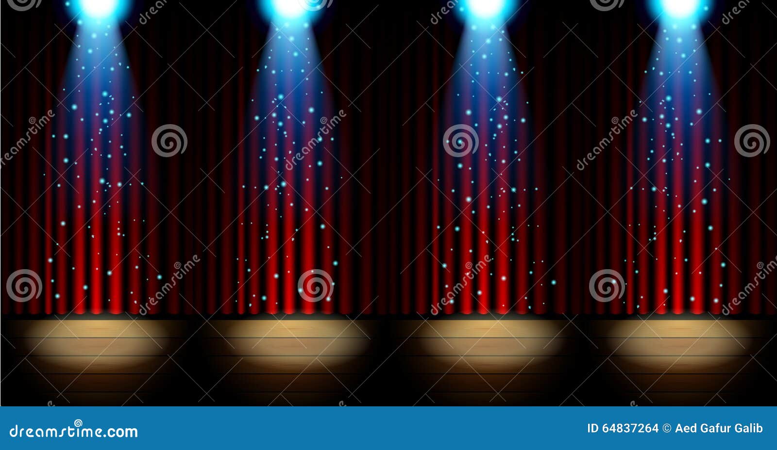 Stage Lighting Background with Spotlight Effects Stock Vector