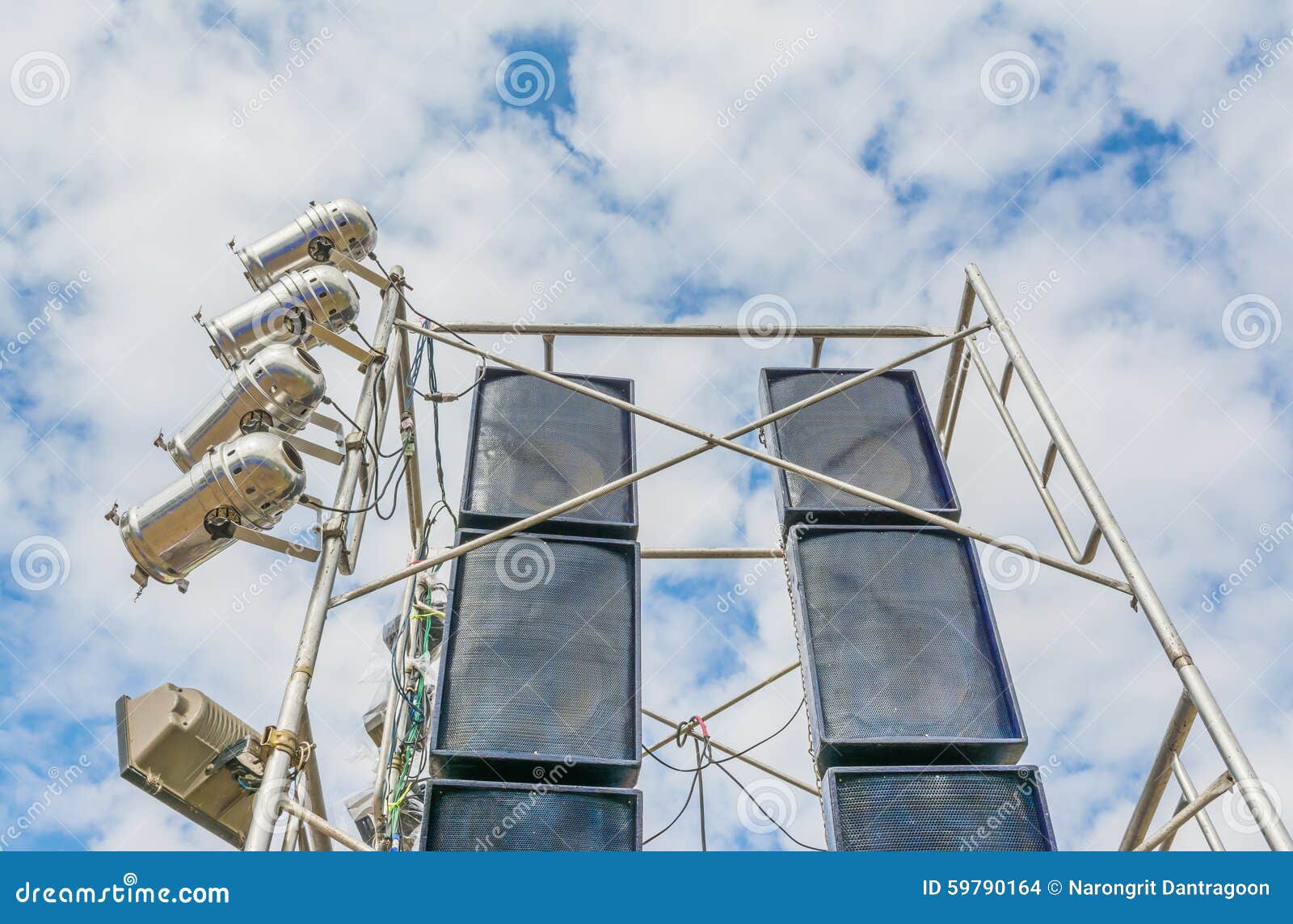 Stage Lighting and Sound Equipment. Stock Photo Image of outdoors