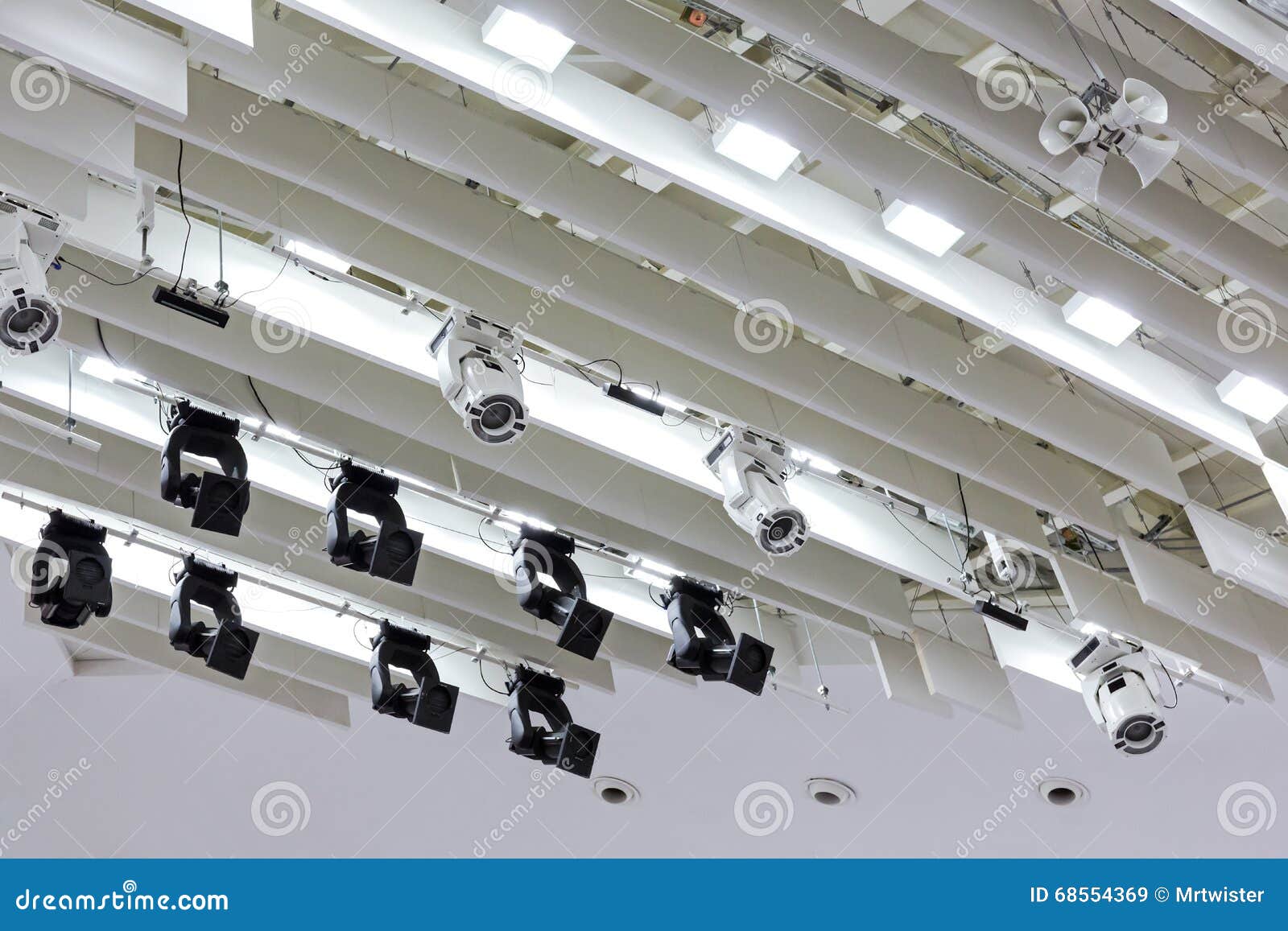 Stage lights equipment stock image. Image of technology 68554369