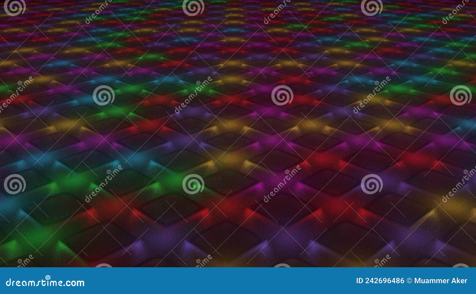 stage lights. green screen background. 3d rendering.
