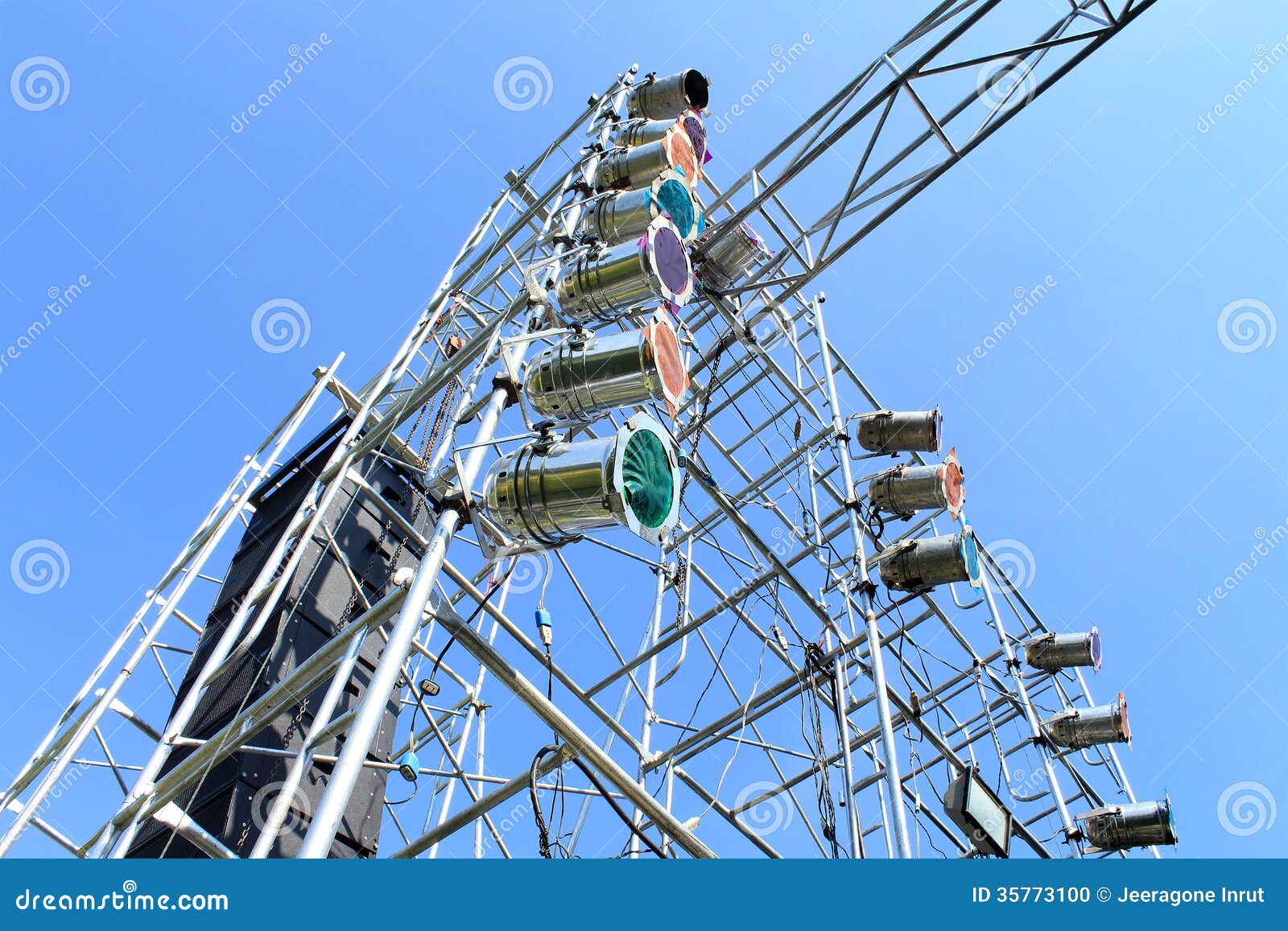 Stage Lights at an Outdoor Concert Stock Photo Image of spotlight