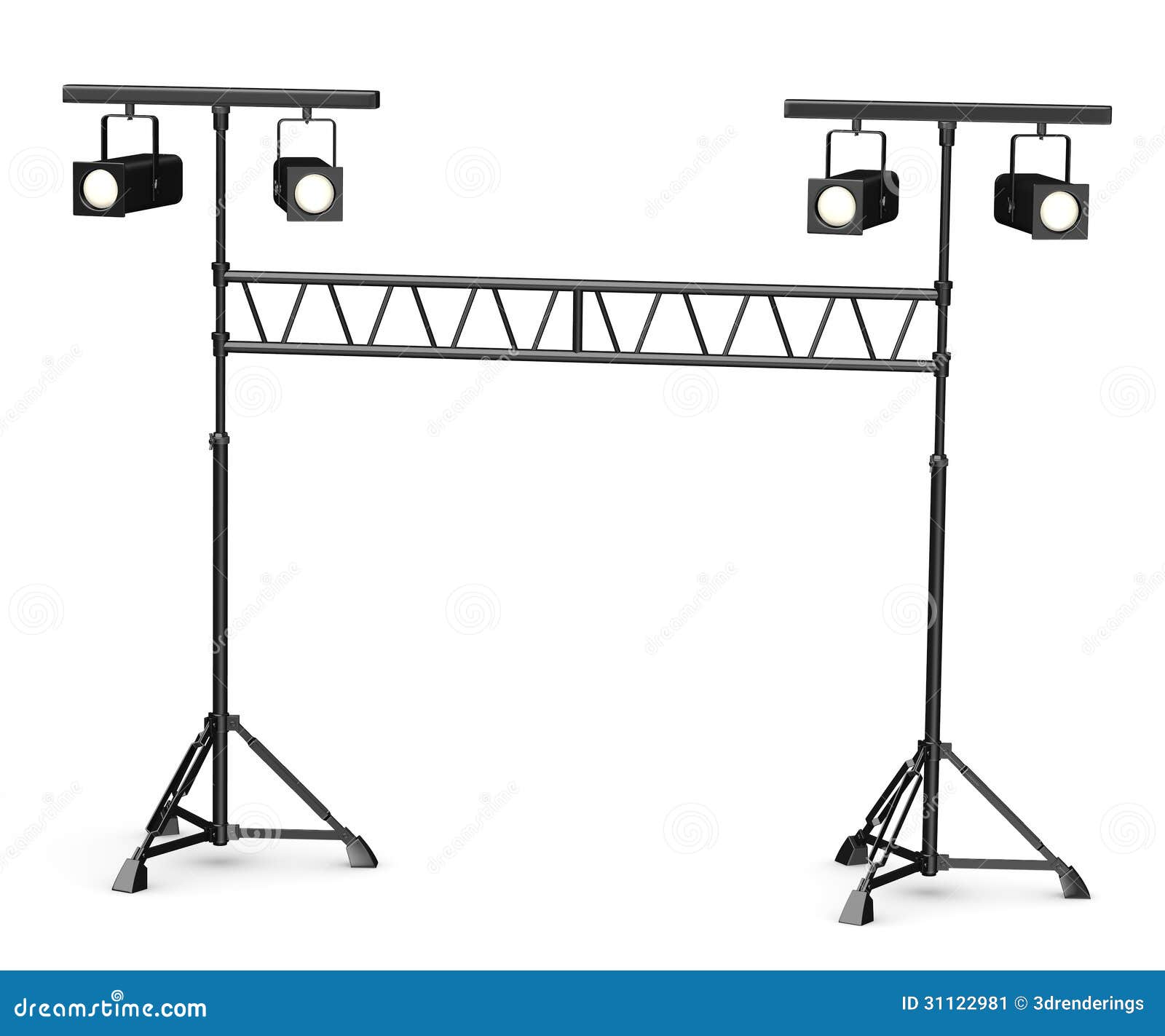 Stage lights on two stands stock illustration. Illustration of spotlamp
