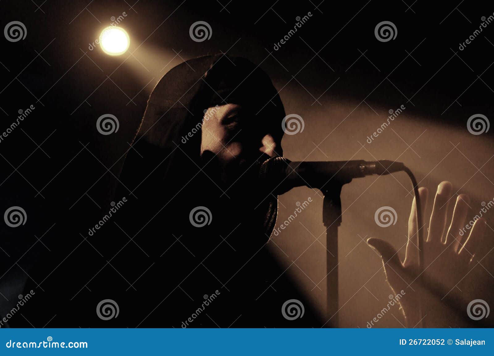 Stage Lights and a Vocalist Editorial Photography Image of singer