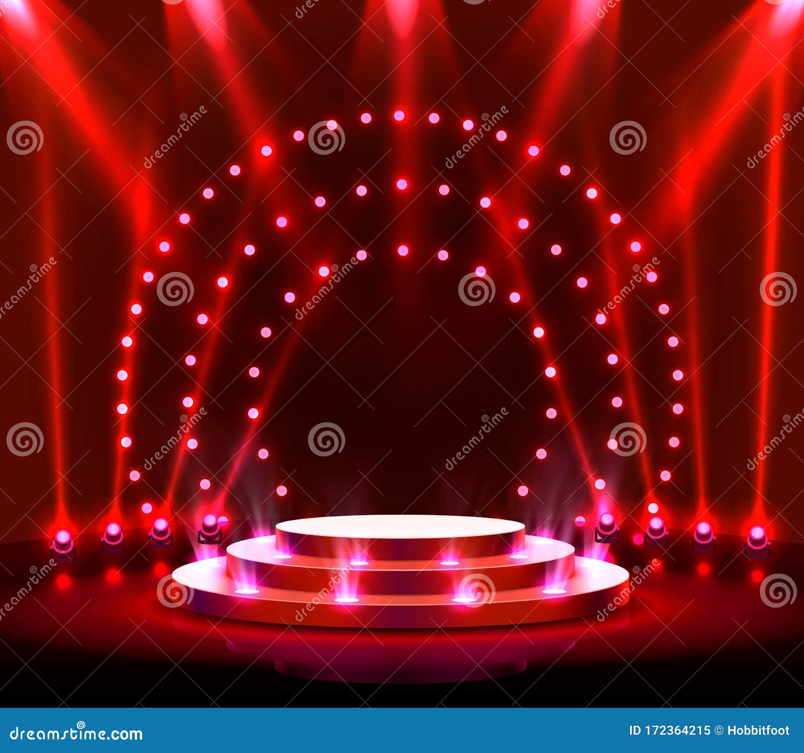 Stage Podium with Lighting, Stage Podium Scene with for Award Ceremony on  Red Background. Stock Vector - Illustration of celebration, glowing:  172364215