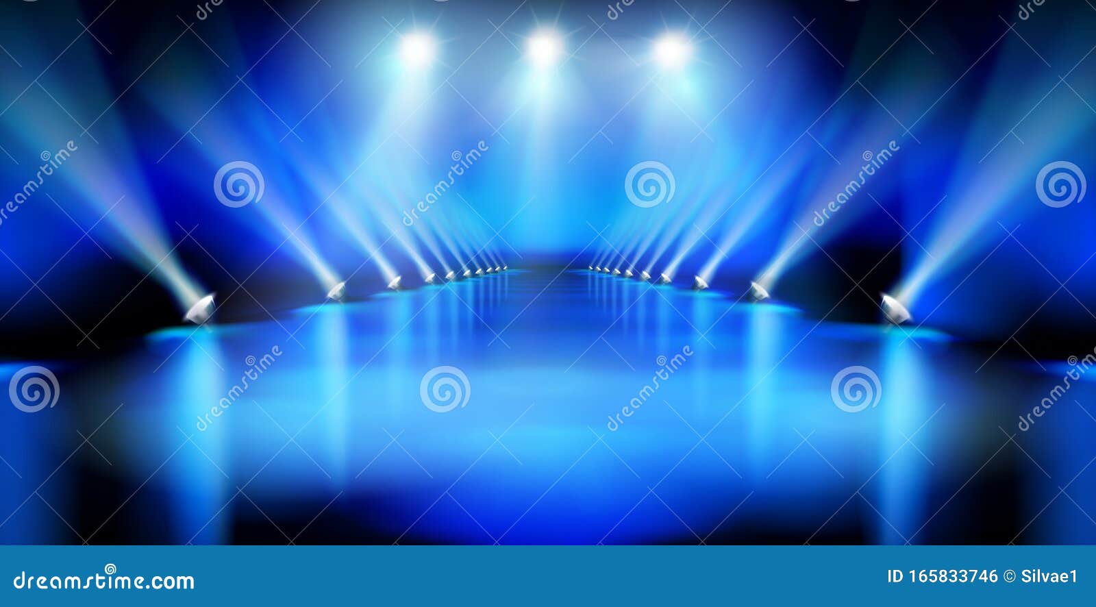 Stage during the Show. Blue Background. Vector Illustration. Stock Vector -  Illustration of carpet, design: 165833746