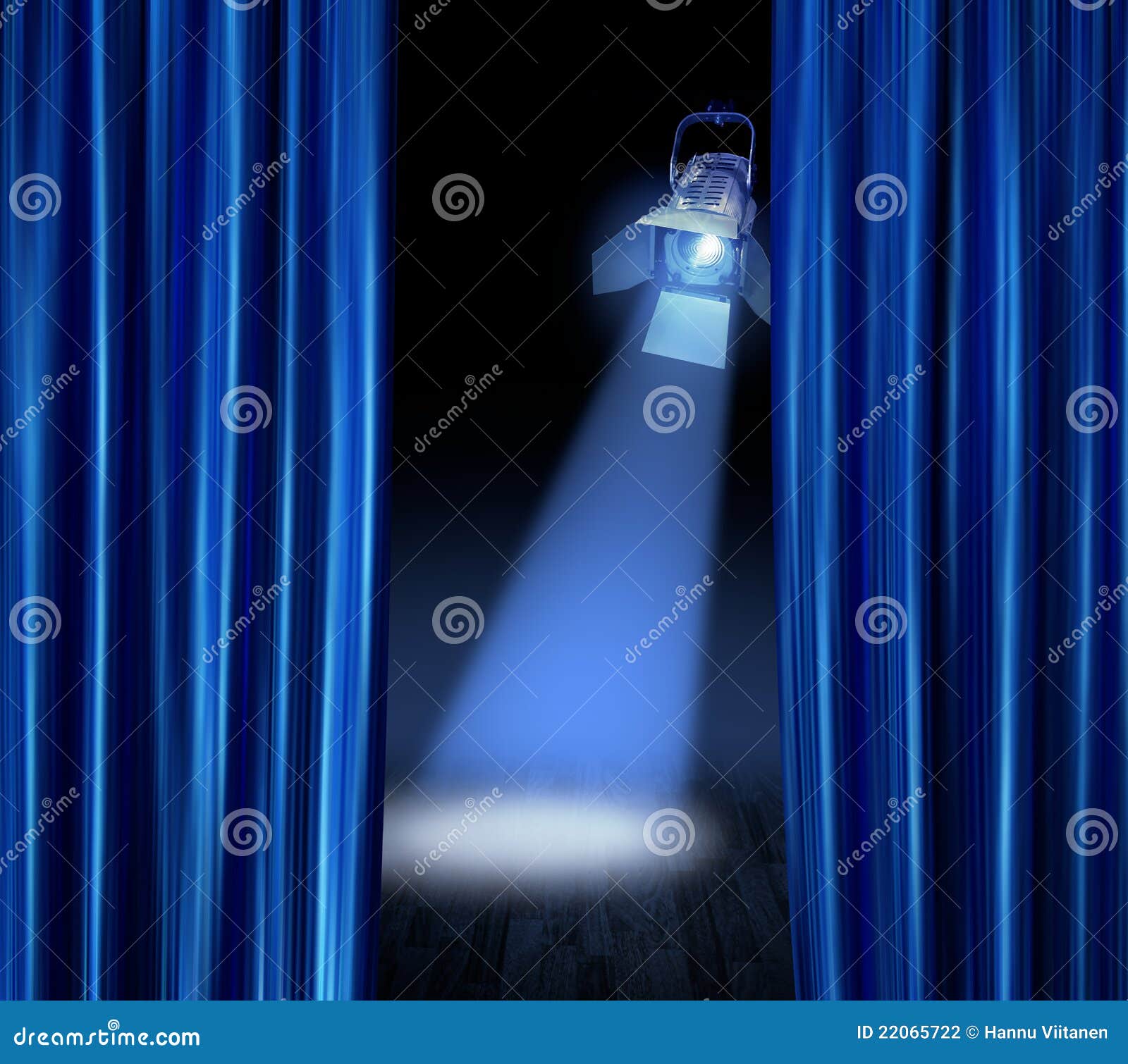 Stage Spotlight Blue Curtains Stock Photo Image of opening, silky