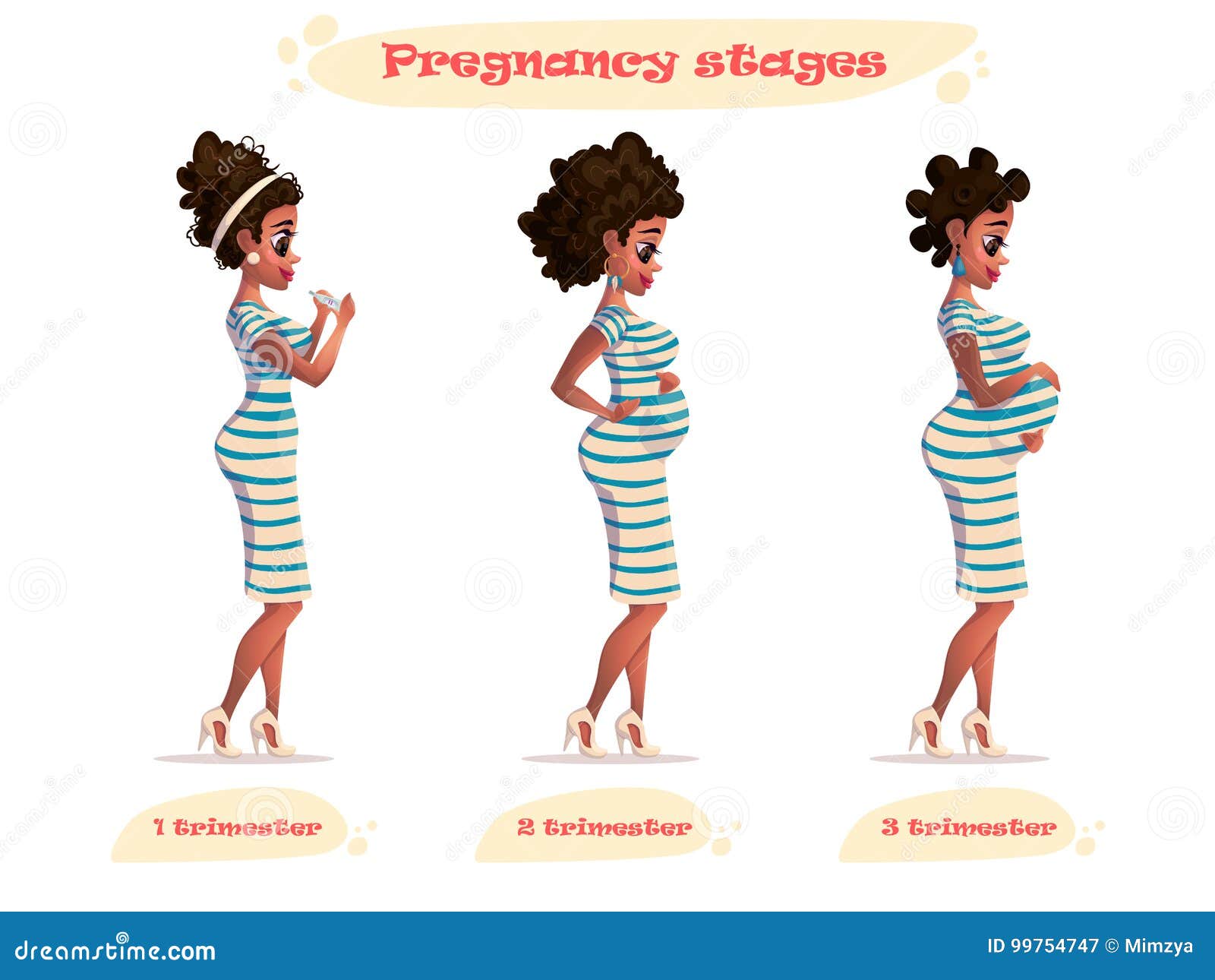 Stages of Pregnancy Vector Illustration of Black Pregnant    in a Woman`s Body in Pregnancy.  Stock Vector - Illustration of lady, family: 99754747
