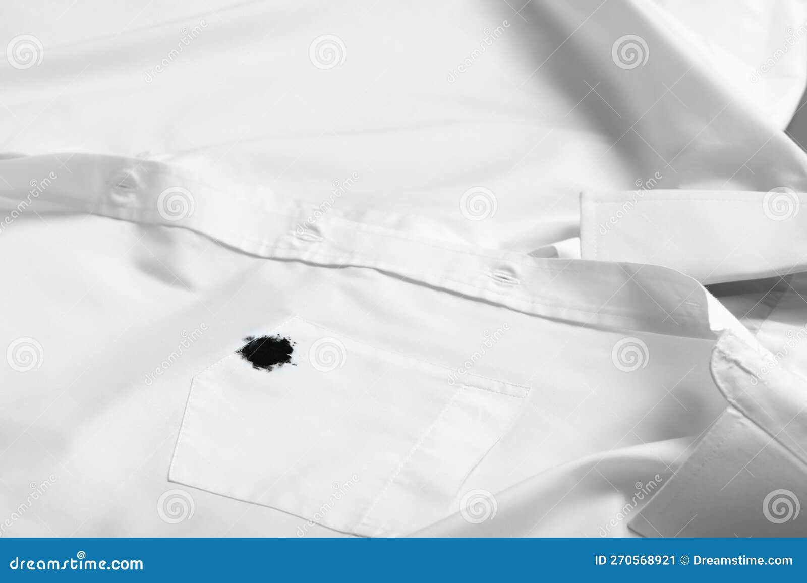 Stain of Black Ink on White Shirt, Closeup. Space for Text Stock Image Image of leak, clothing