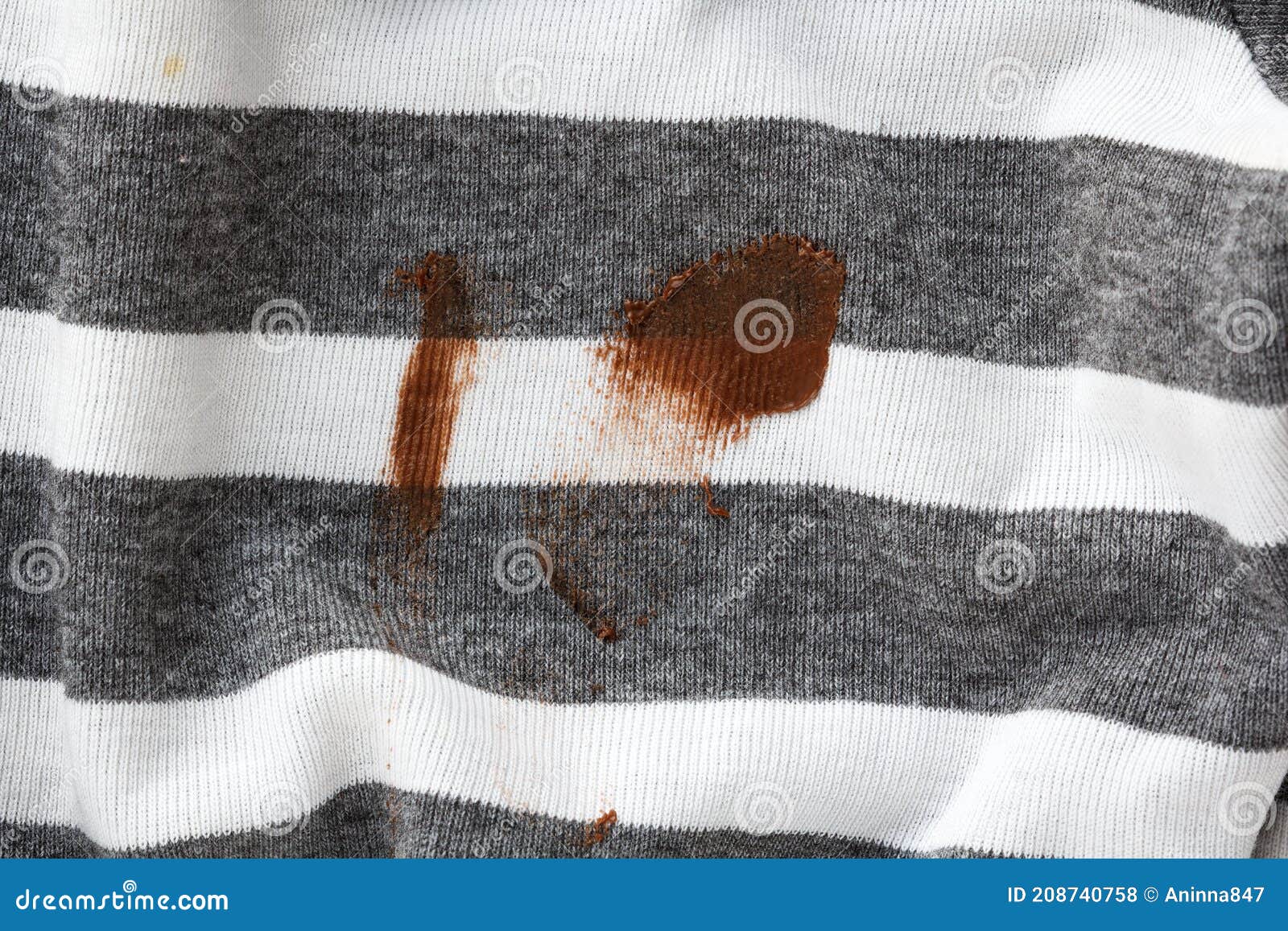 Stain of Chocolate Sauce on Dirty Clothes Stock Photo Image of white