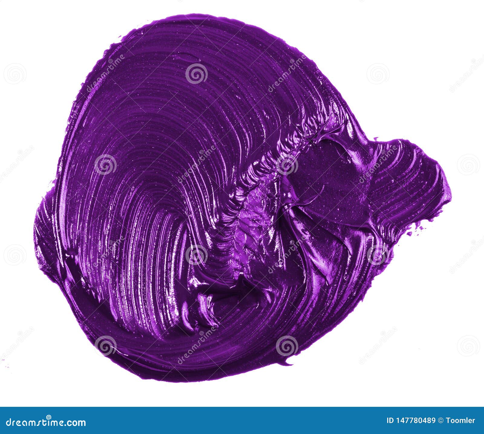 Stain of Purple Oil Paint on White Stock Image Image of palette
