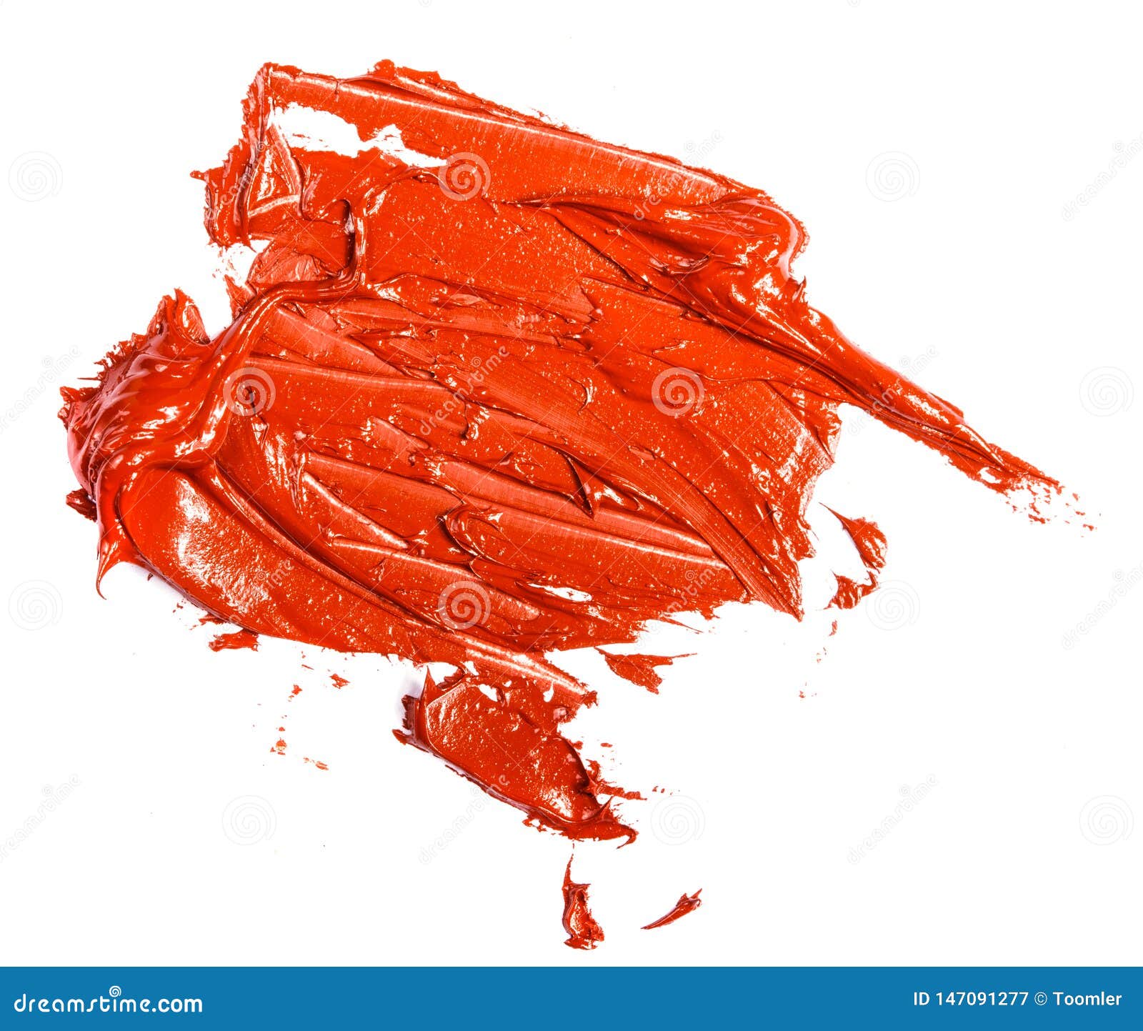 Stain of Redorange Oil Paint on a White Stock Image Image of paint