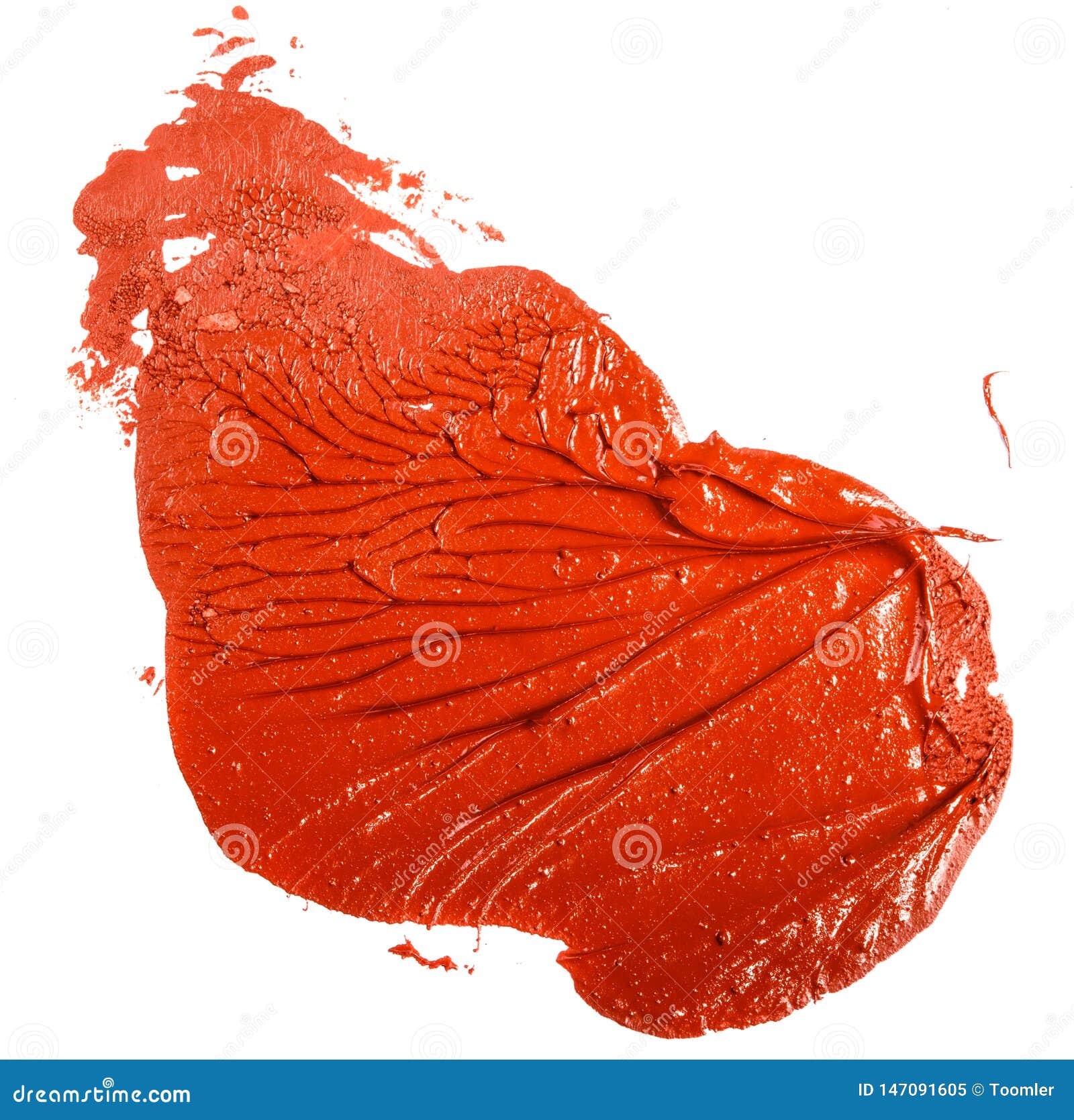 Stain of Redorange Oil Paint on a White Stock Image Image of fatty