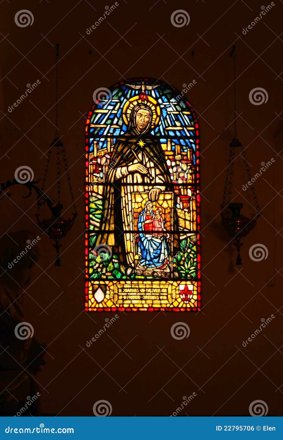 Stained Glass in Basilica of St. Peter, Vatican, Rome Editorial Photo