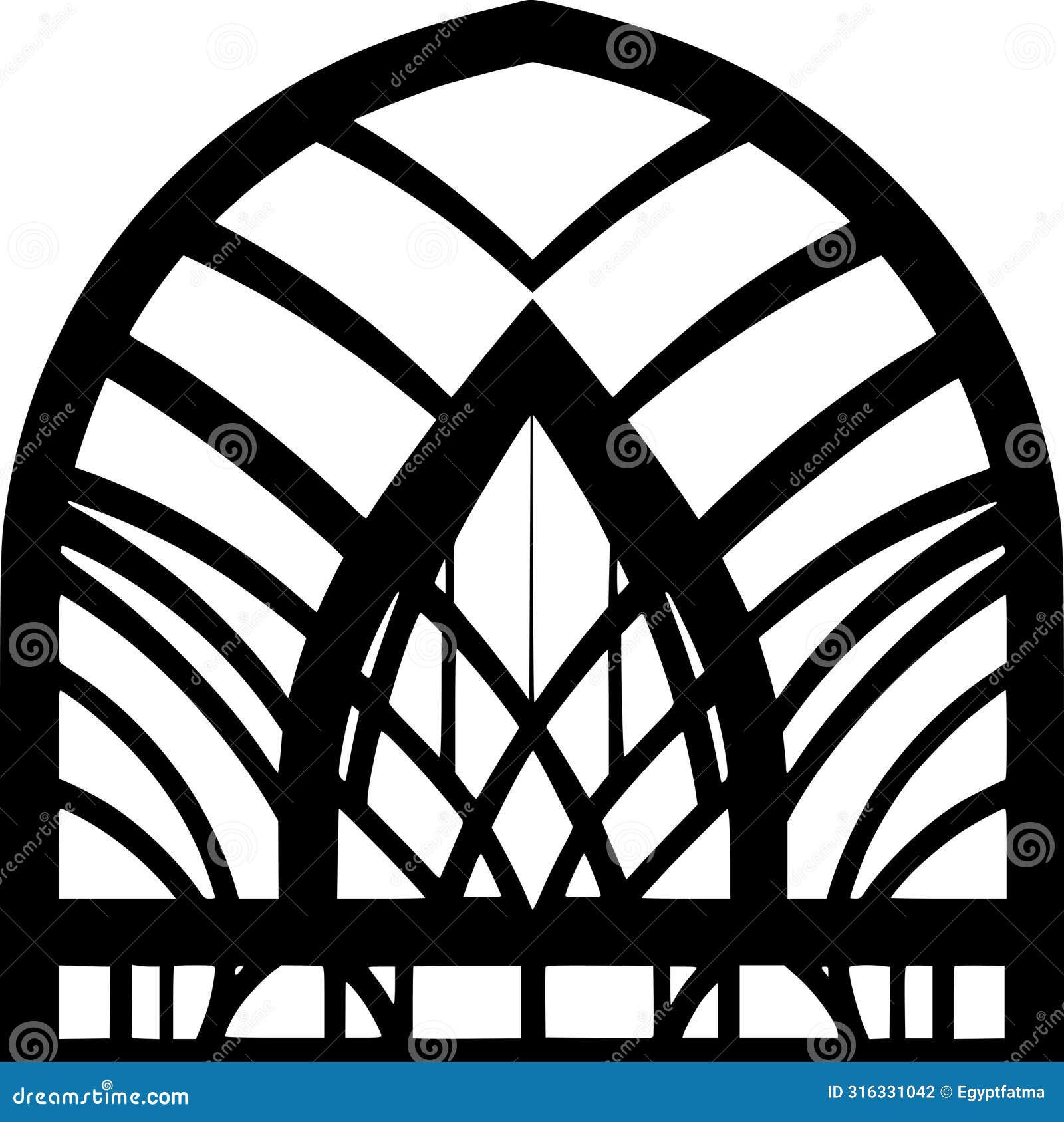 Stained Glass Black and White Isolated Icon Vector Illustration Stock Vector Illustration