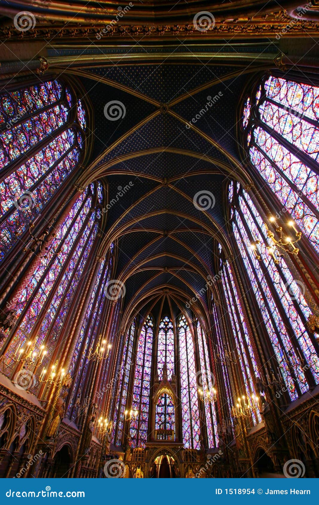 Stained Glass Cathedral. editorial stock image. Image of blue 1518954