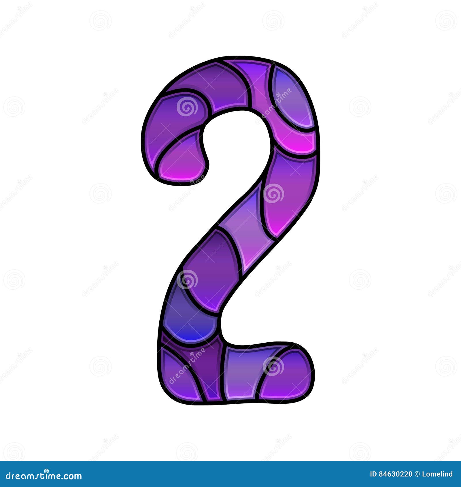 Stained Glass Font, Number 2 Stock Illustration Illustration of multi